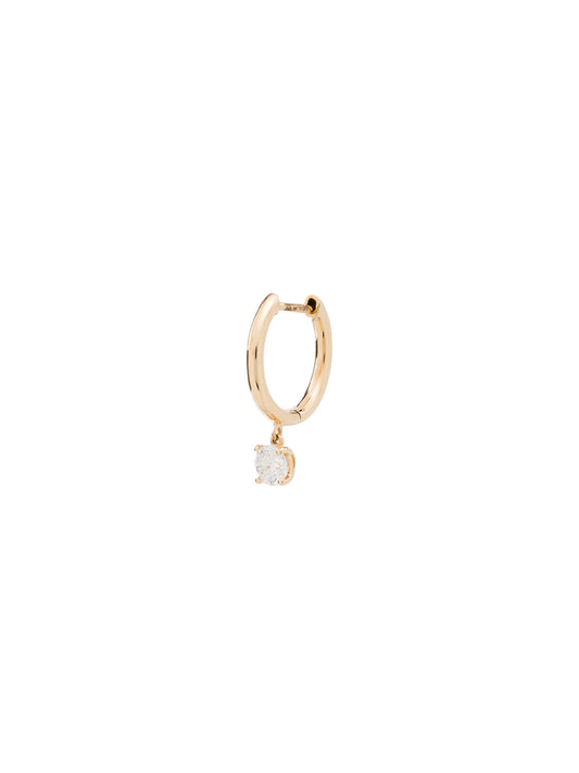 18kt gold drop-diamond hoop earring