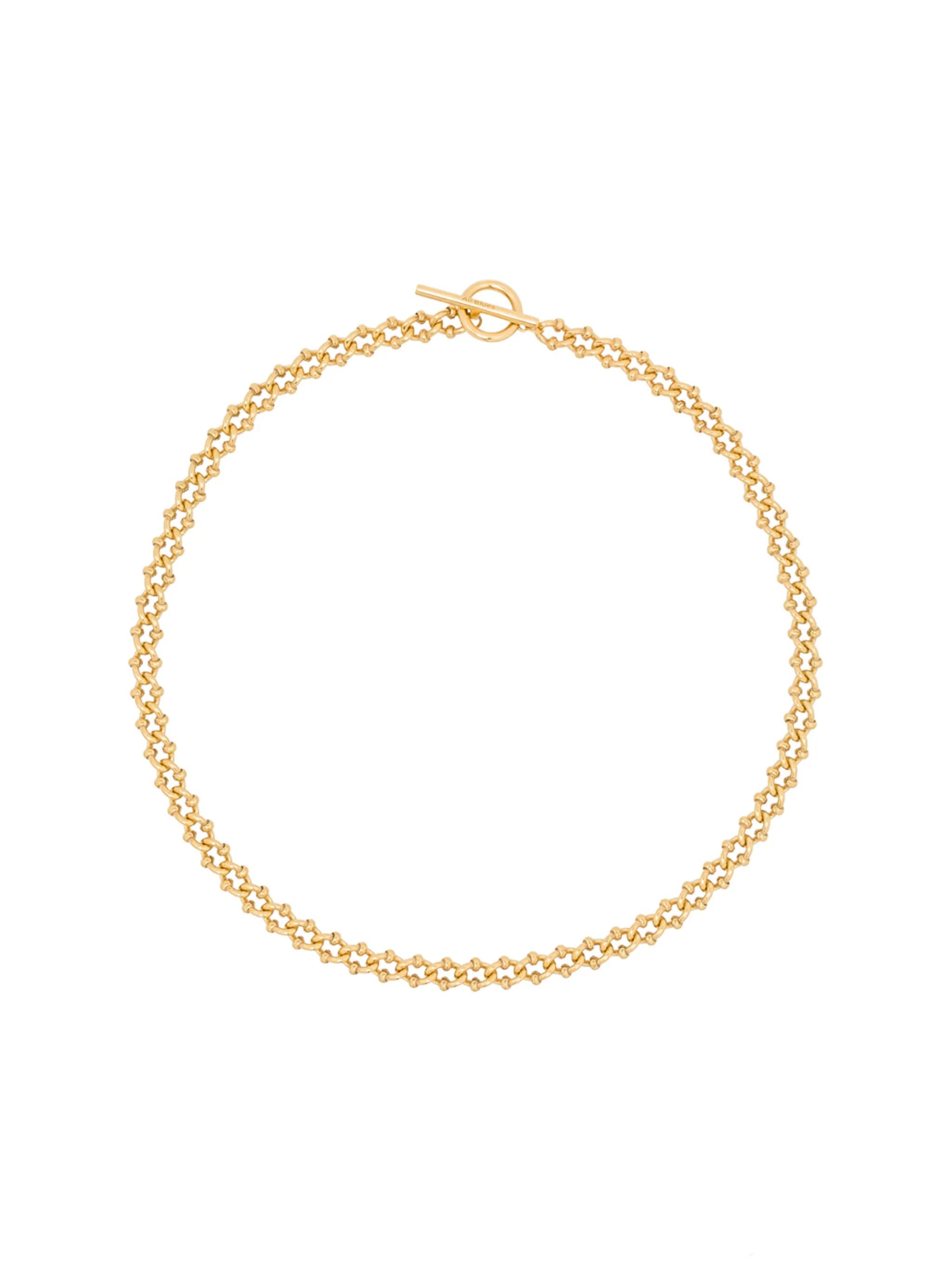 gold tone DNA chain necklace