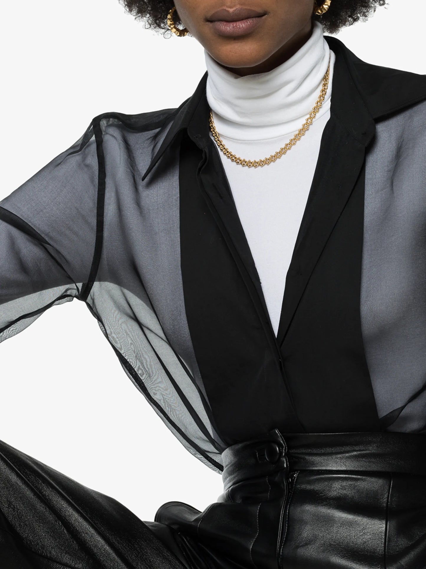 gold tone DNA chain necklace