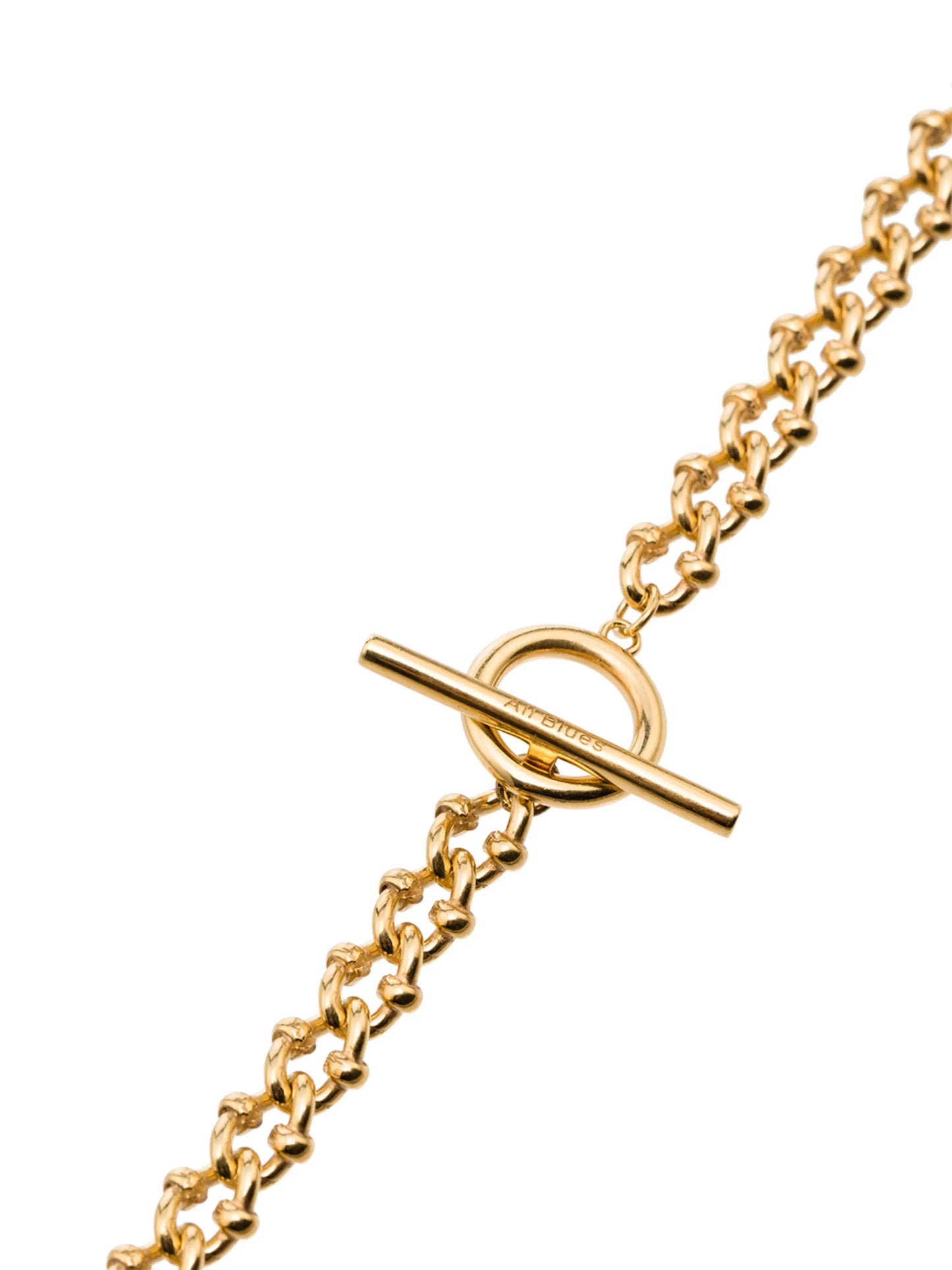 gold tone DNA chain necklace