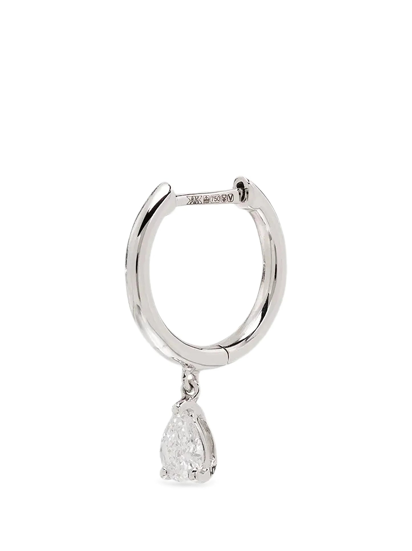 18kt gold  diamond hoop earring