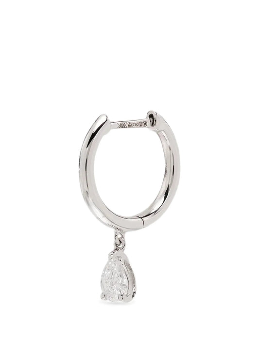 18kt gold  diamond hoop earring