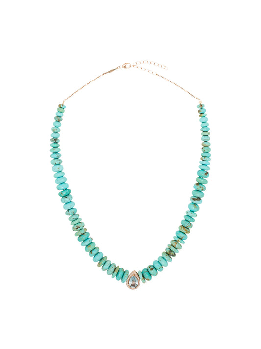 14kt rose gold multi-stone necklace