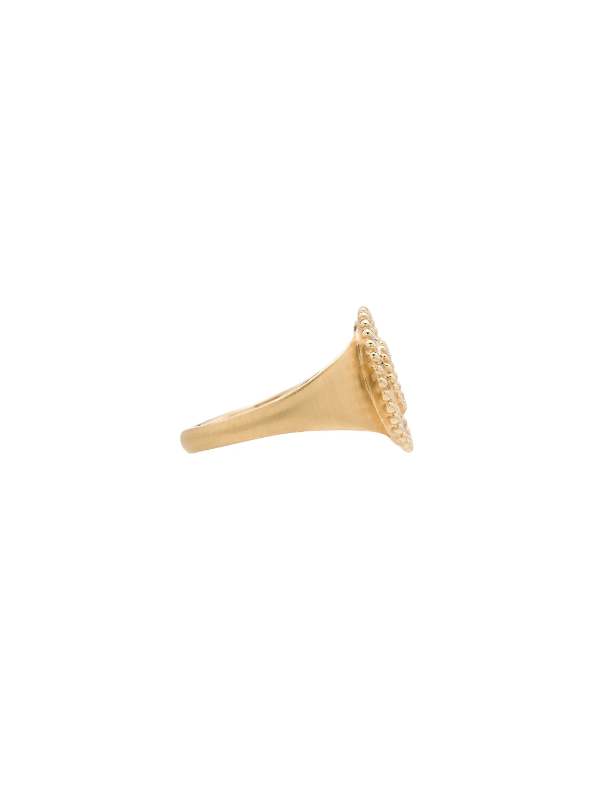 18kt yellow gold pavé diamond signet ring