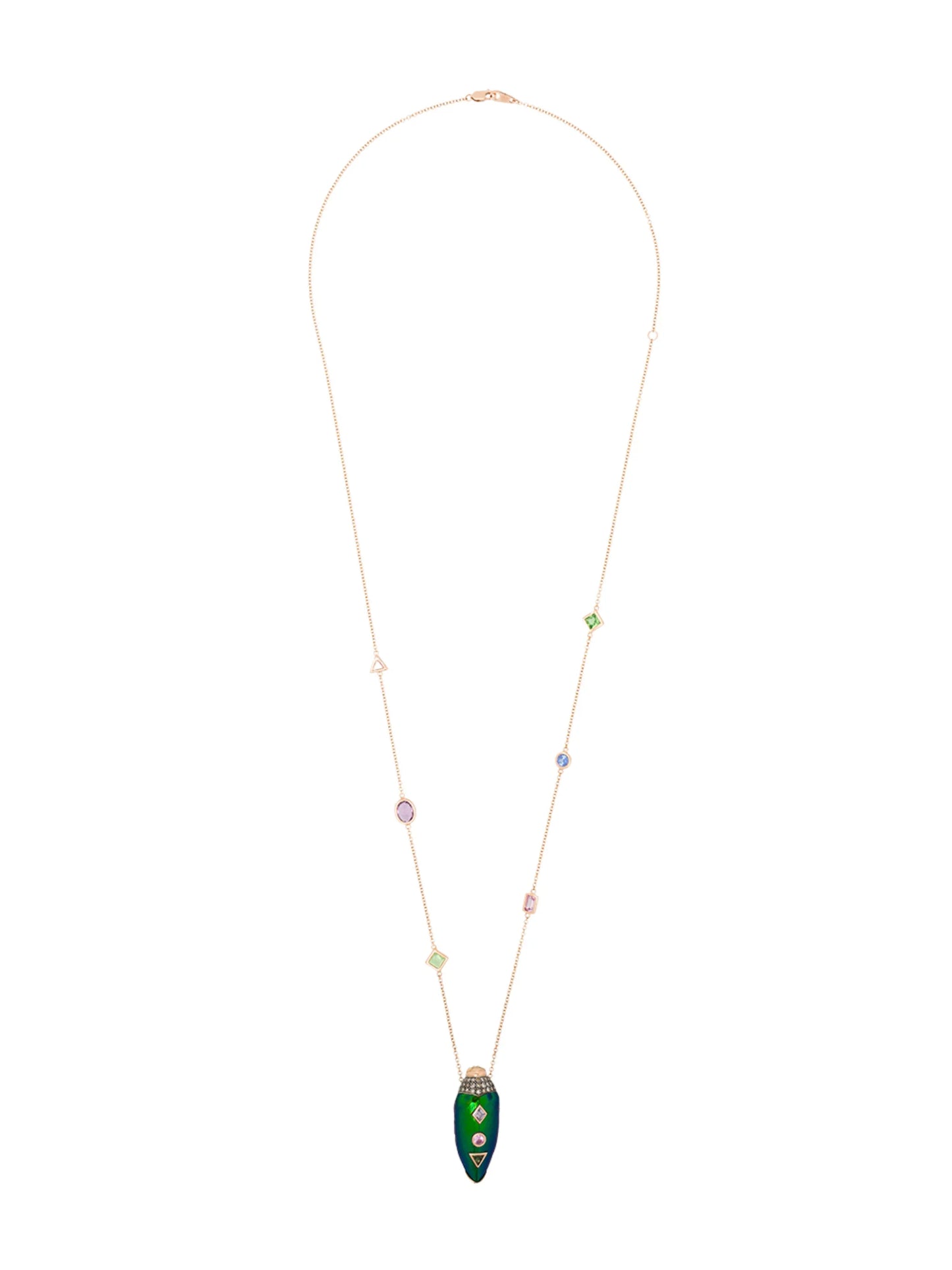 18kt gold scarab pendant necklace