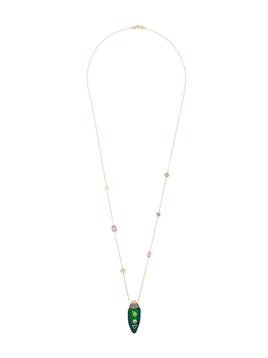 18kt gold scarab pendant necklace