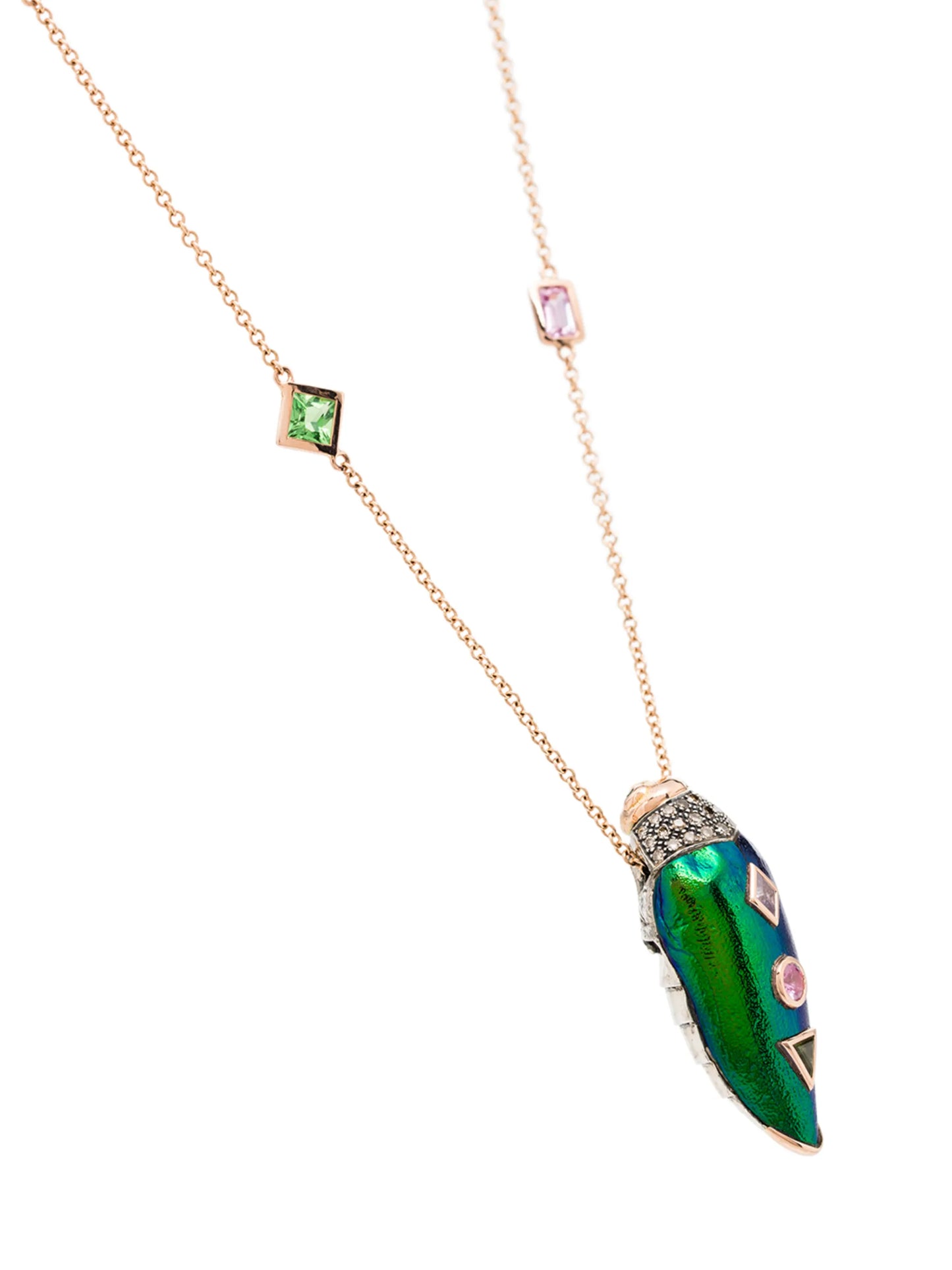 18kt gold scarab pendant necklace