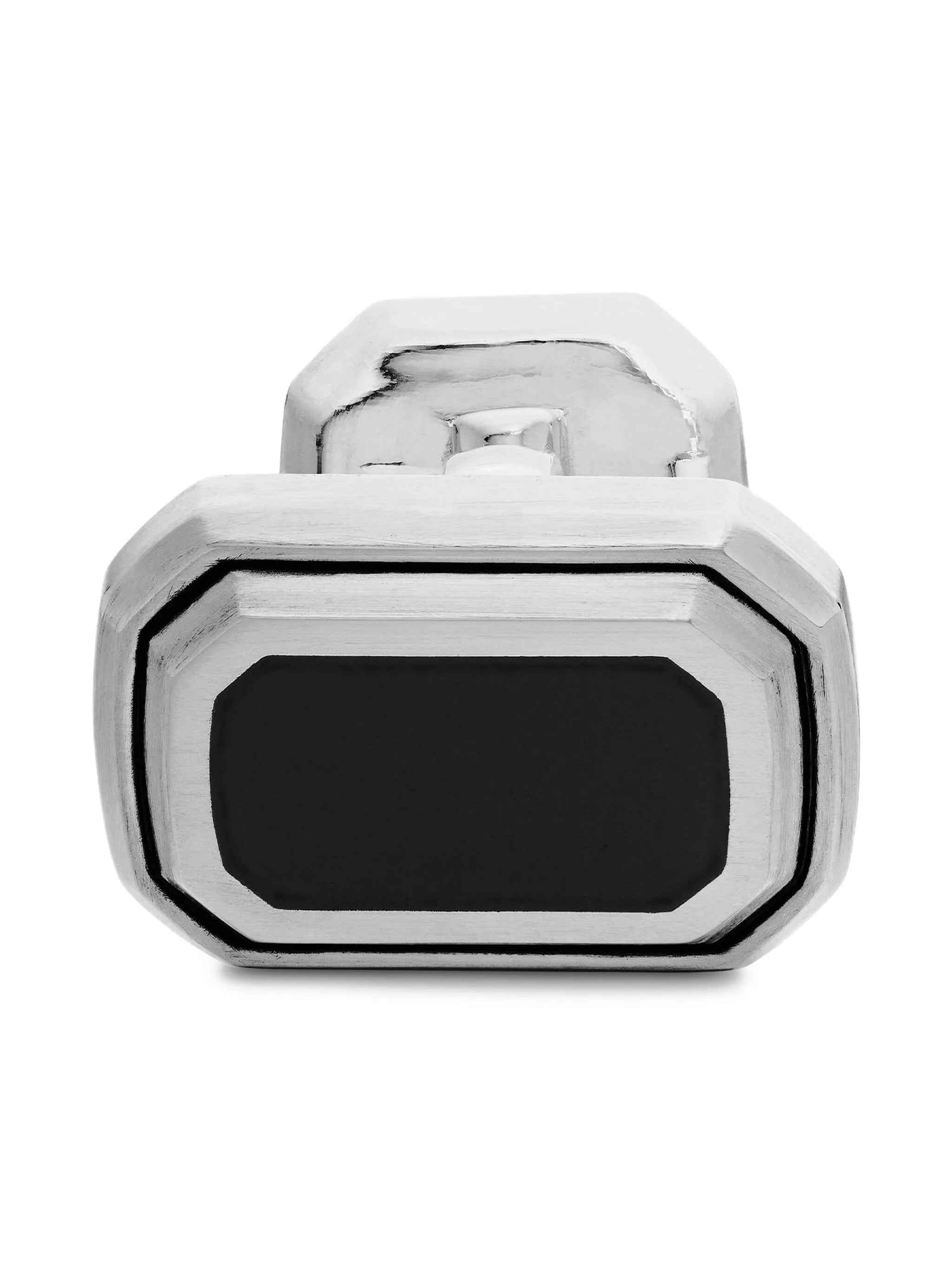sterling silver Deco onyx cufflinks (17mm)