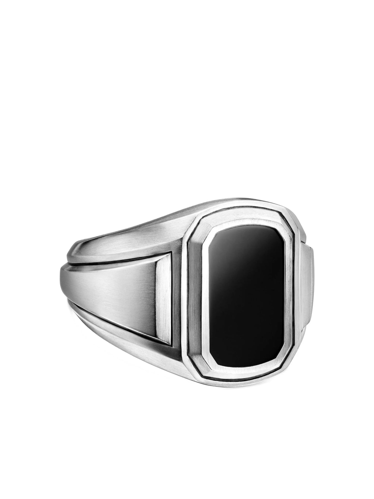 sterling silver Deco onyx signet ring (18.8mm)