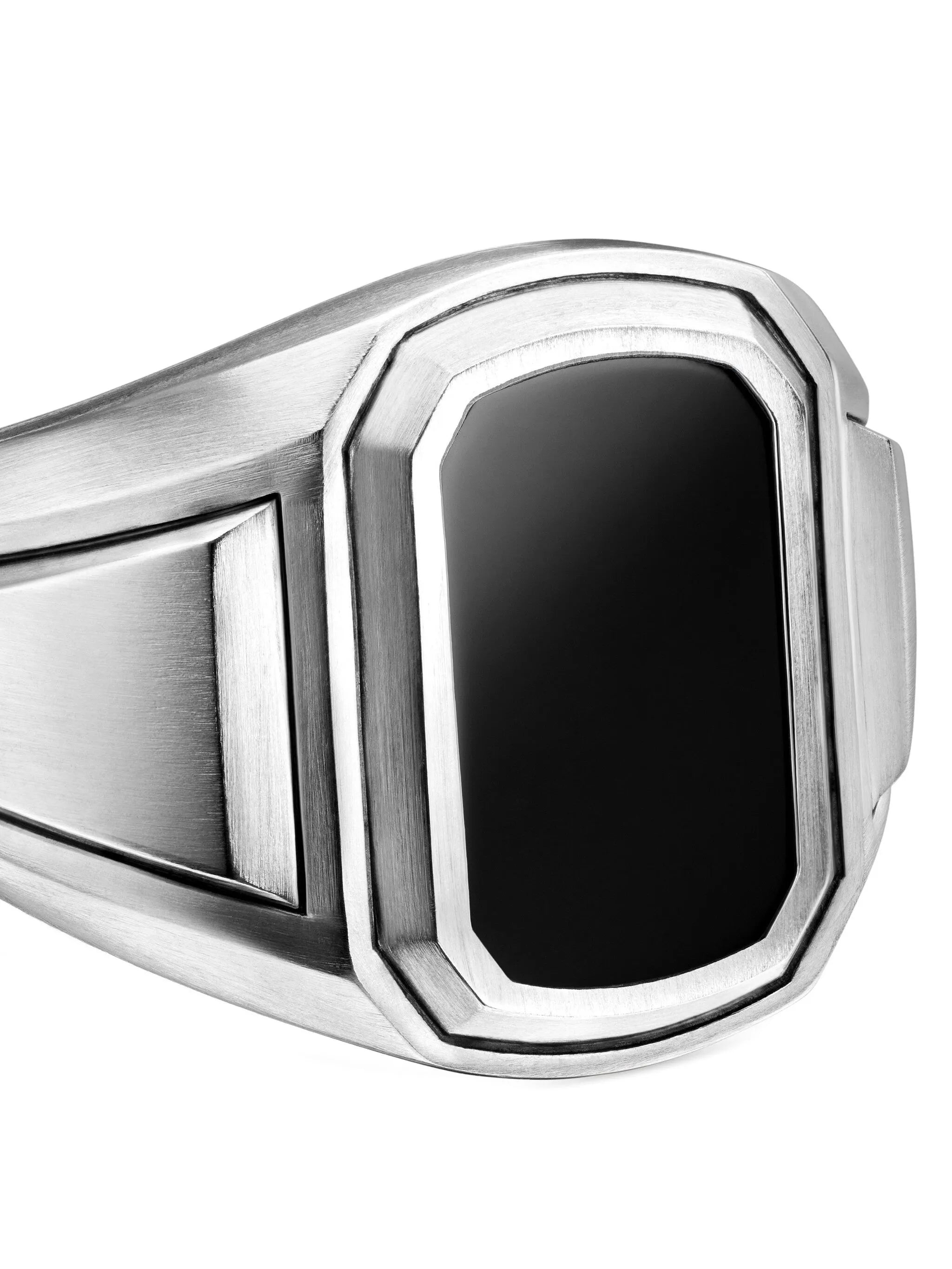 sterling silver Deco onyx signet ring (18.8mm)