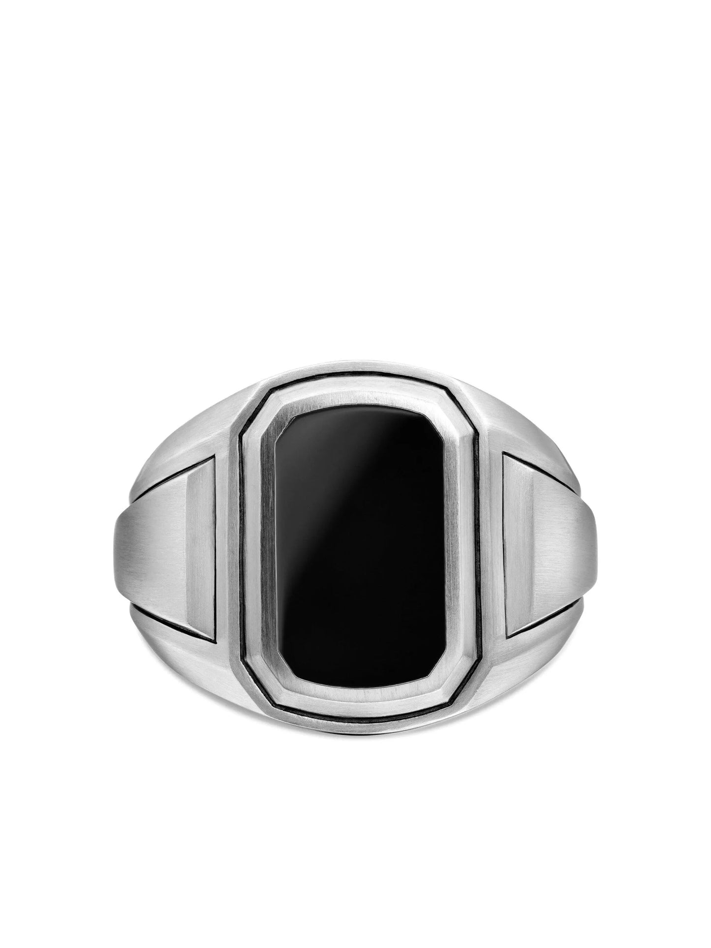 sterling silver Deco onyx signet ring (18.8mm)