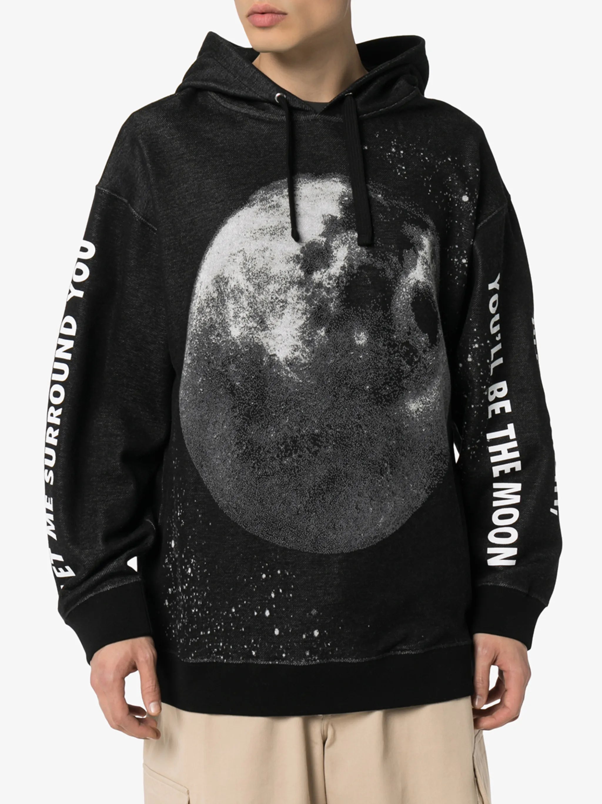 moon print oversized hoodie