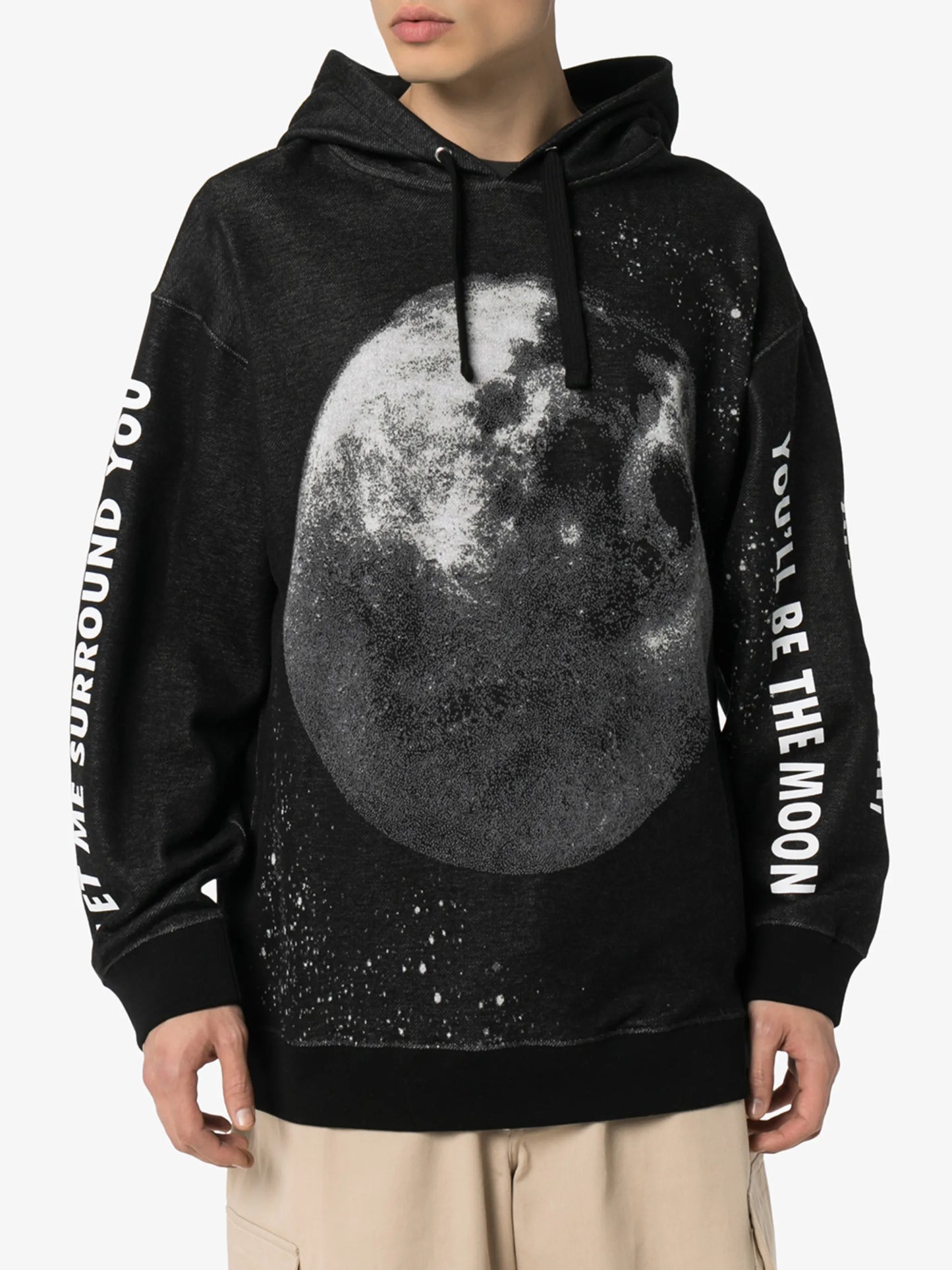 moon print oversized hoodie