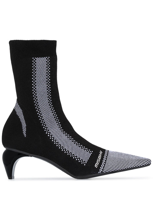 80mm striped knit ankle boots