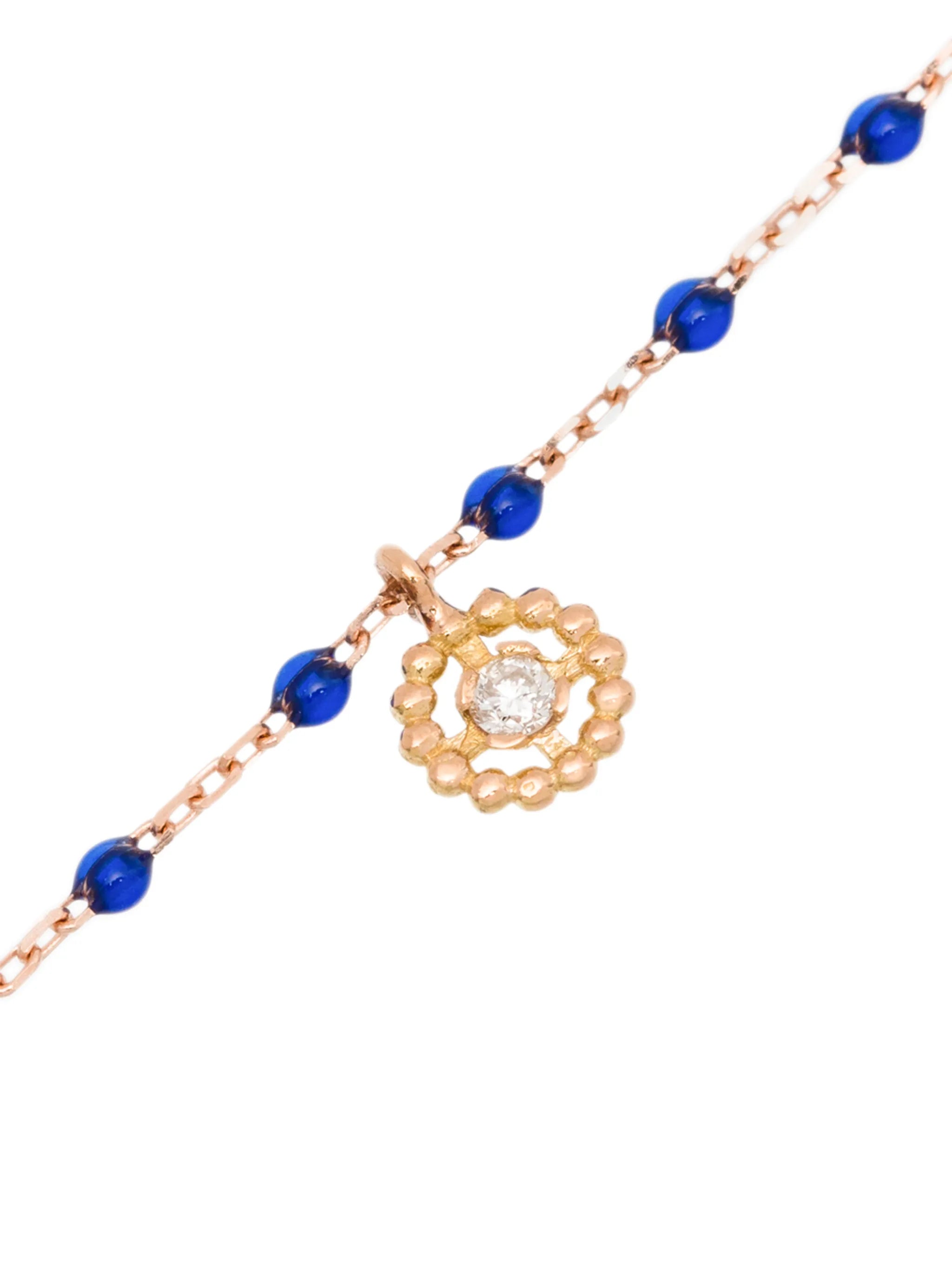Lucky 18kt rose gold diamond charm bracelet