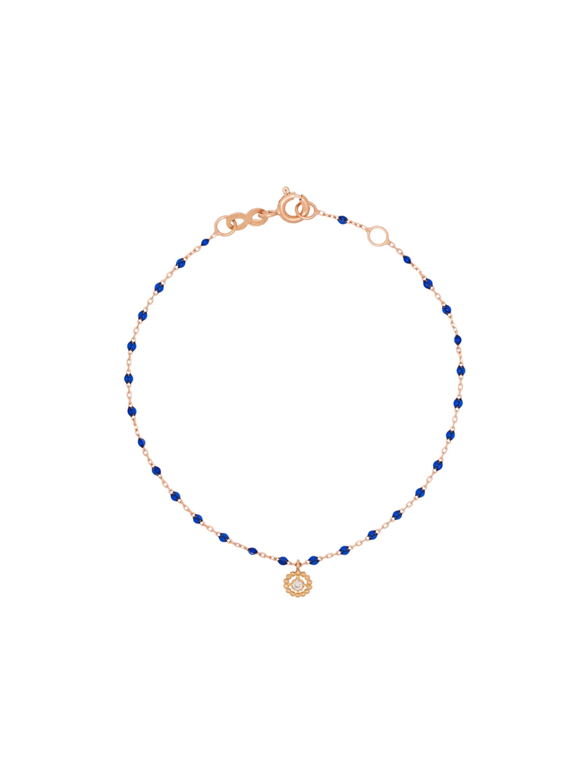 Lucky 18kt rose gold diamond charm bracelet