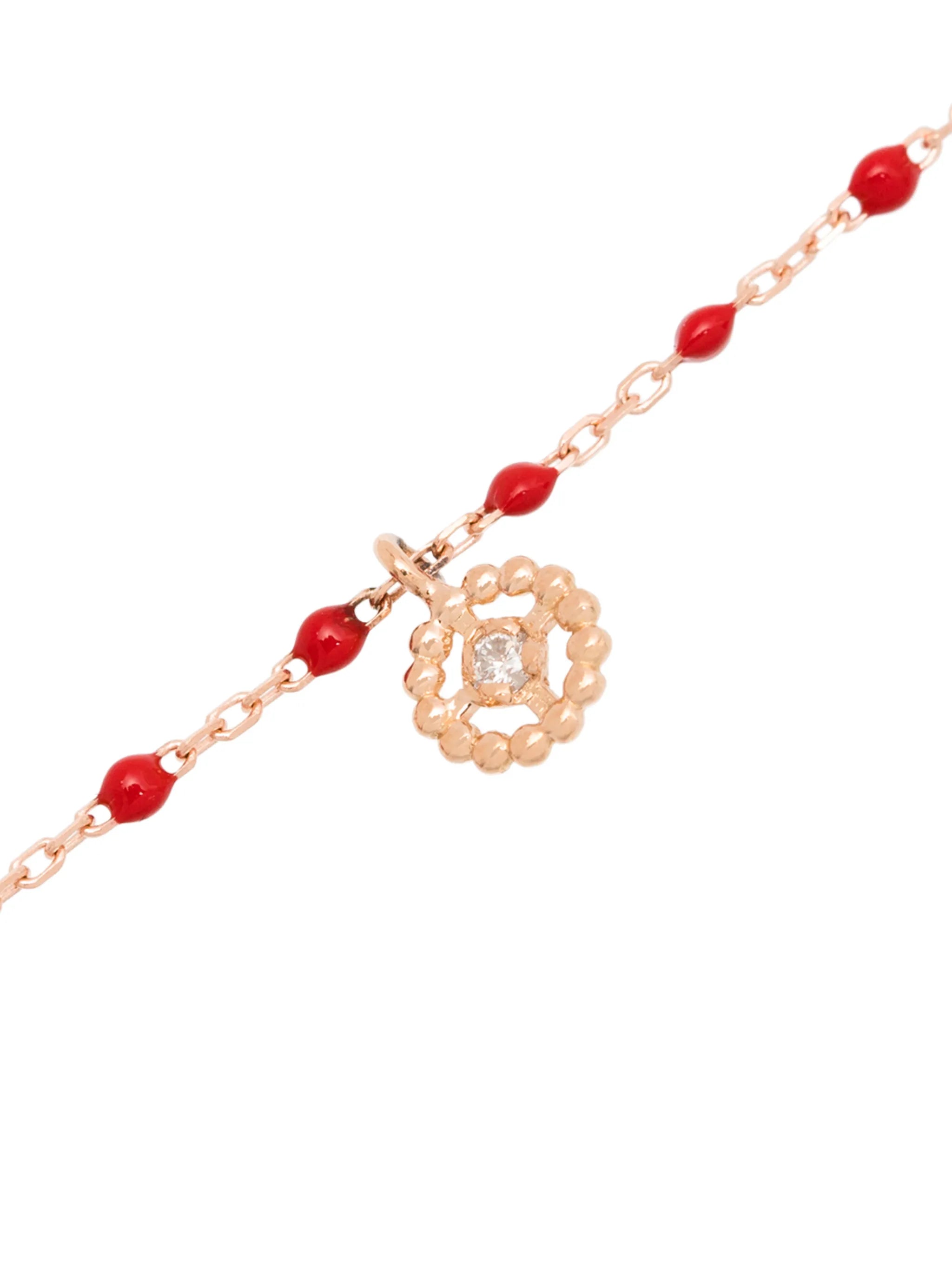 18kt gold Lucky diamond beaded bracelet