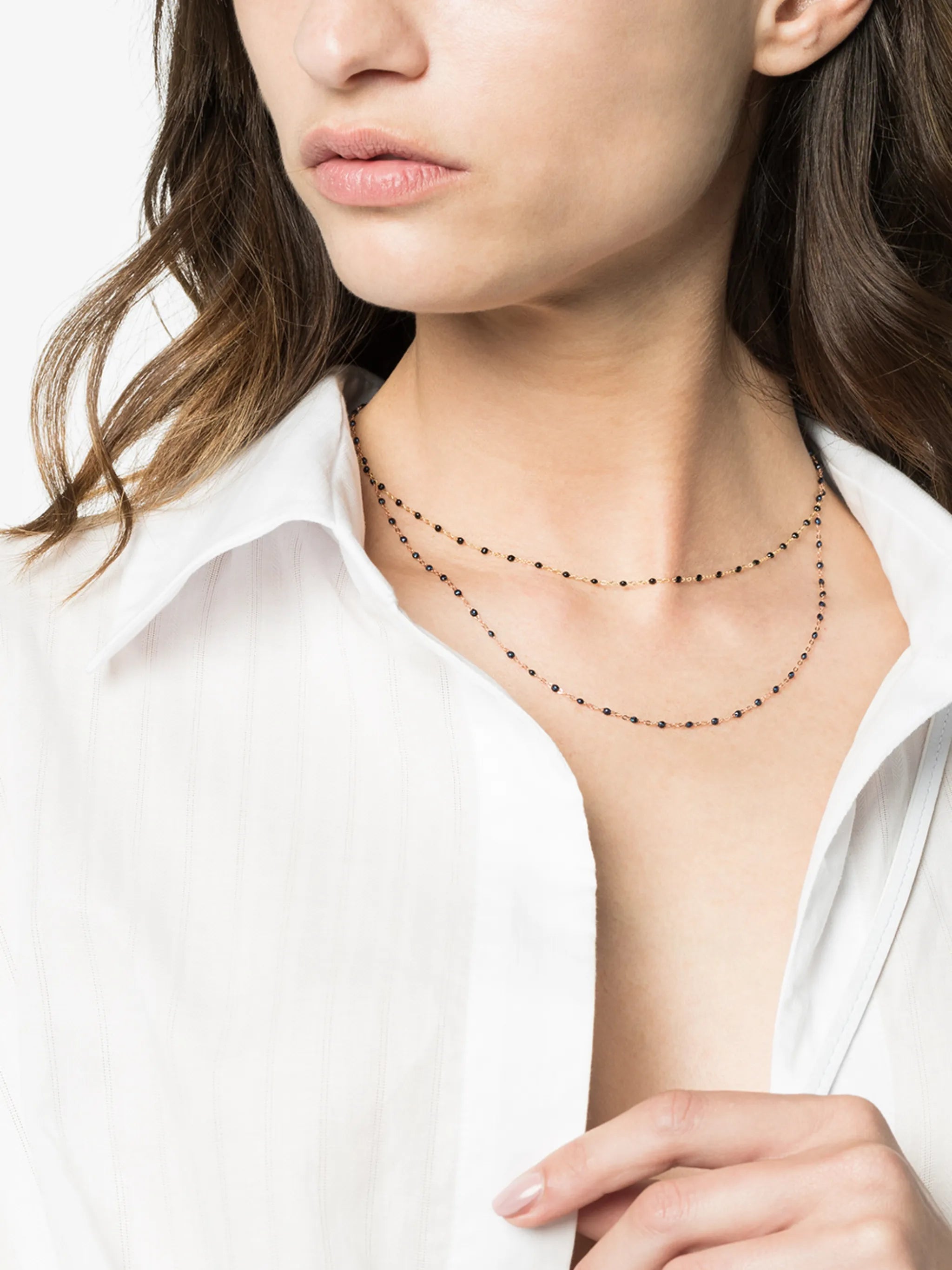 18kt rose gold beaded necklace