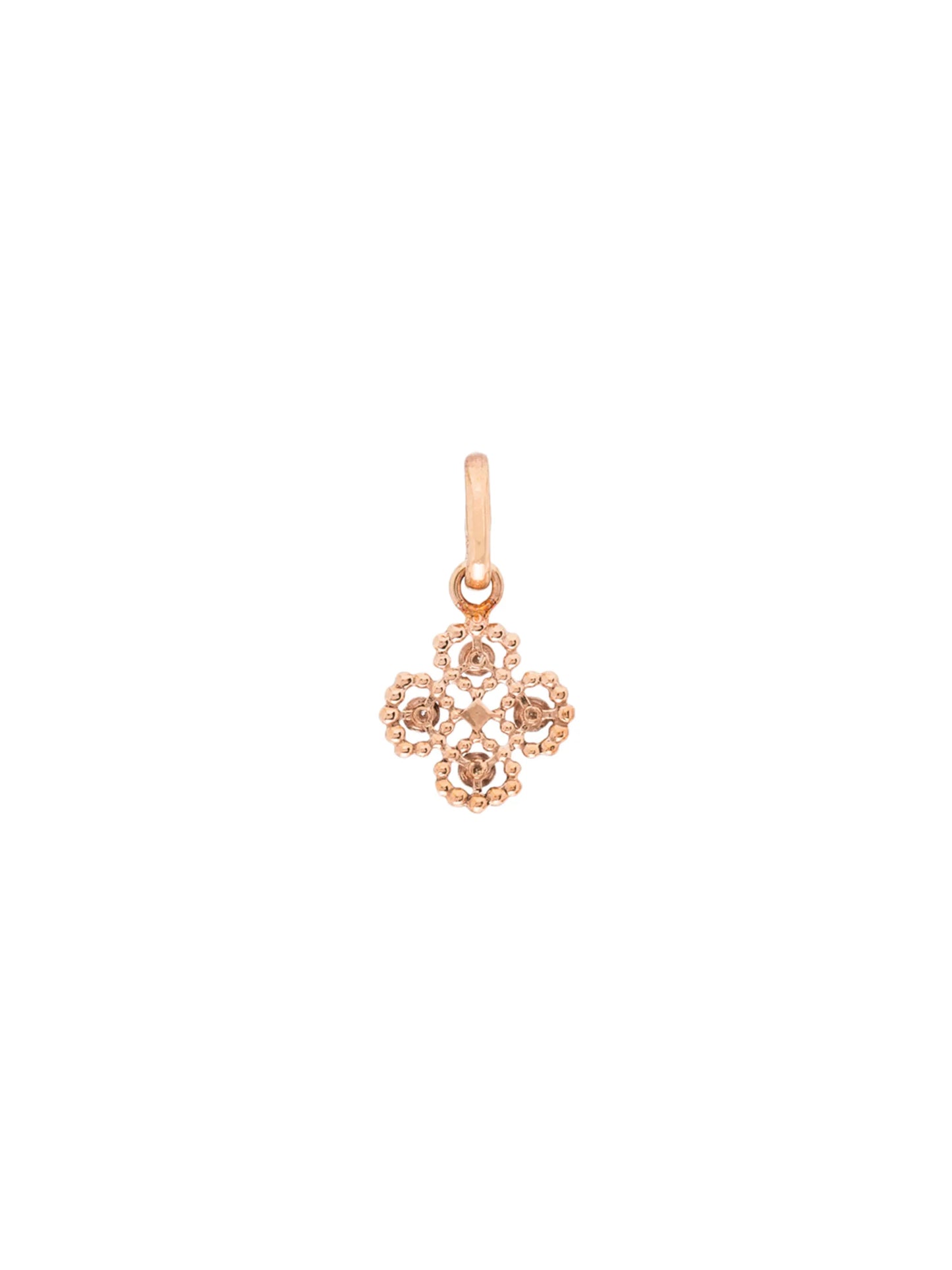 18kt rose gold lucky clover diamond charm