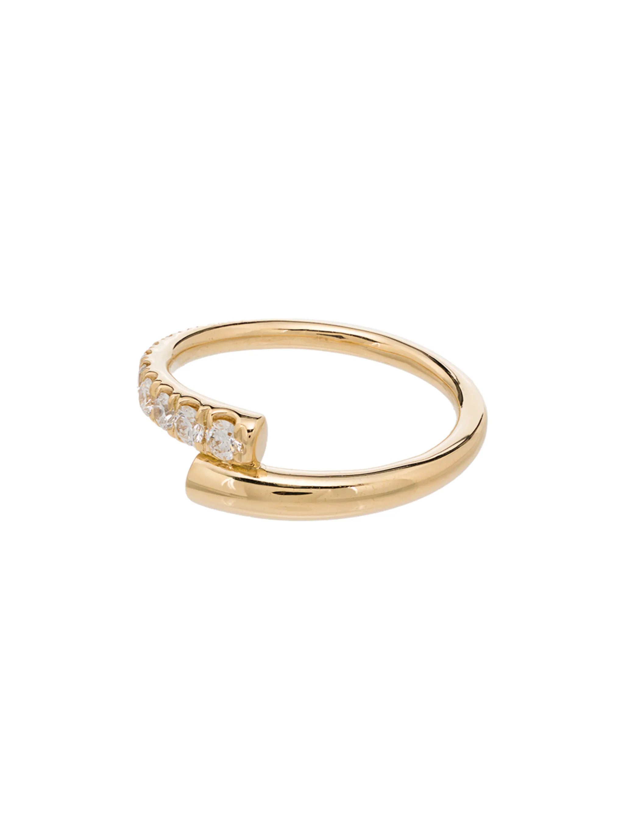18kt pink gold lola pave diamond ring
