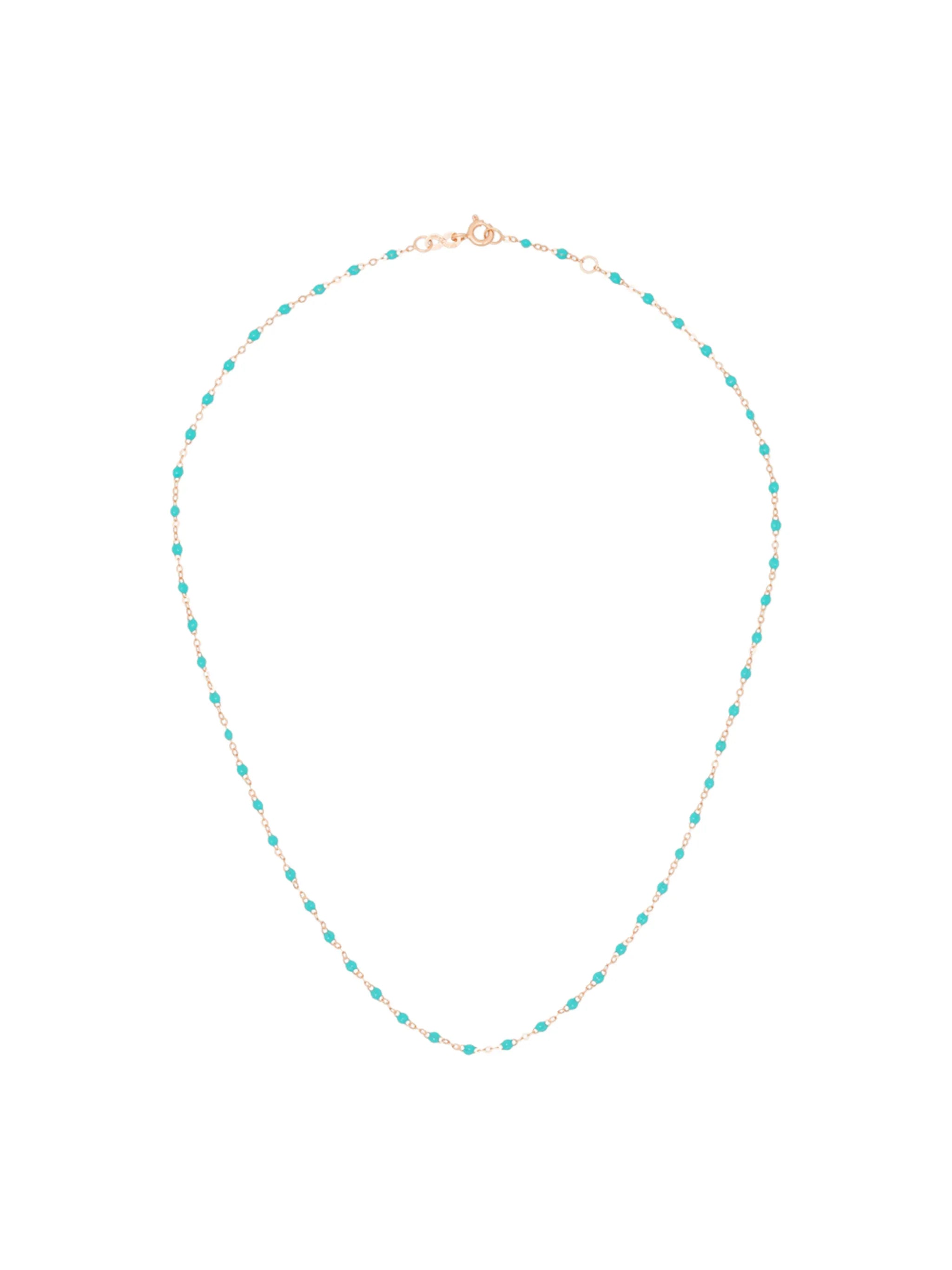 18kt rose gold turquoise beaded necklace