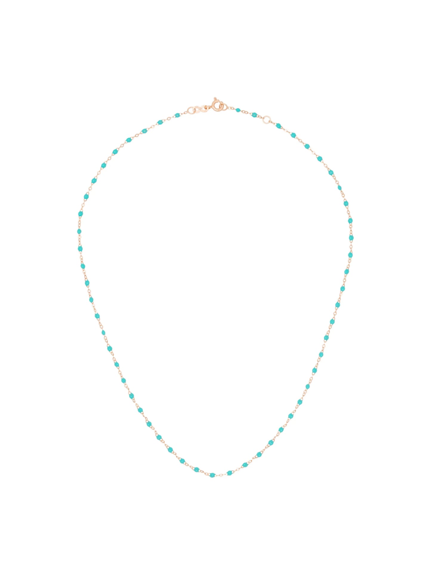 18kt rose gold turquoise beaded necklace