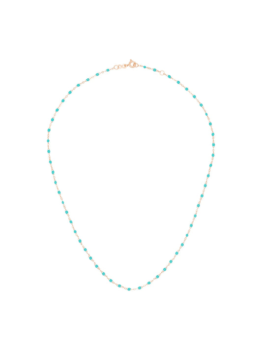 18kt rose gold turquoise beaded necklace