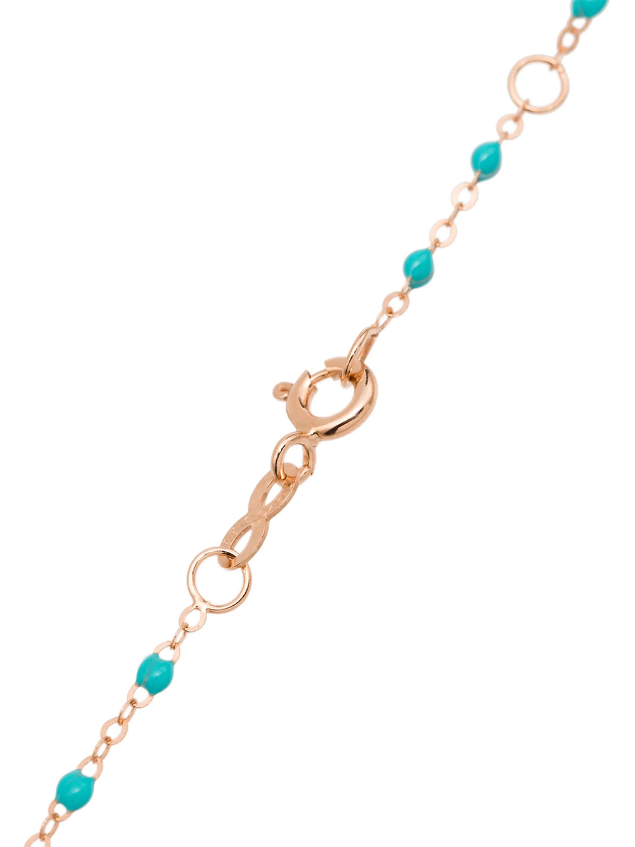 18kt rose gold turquoise beaded necklace