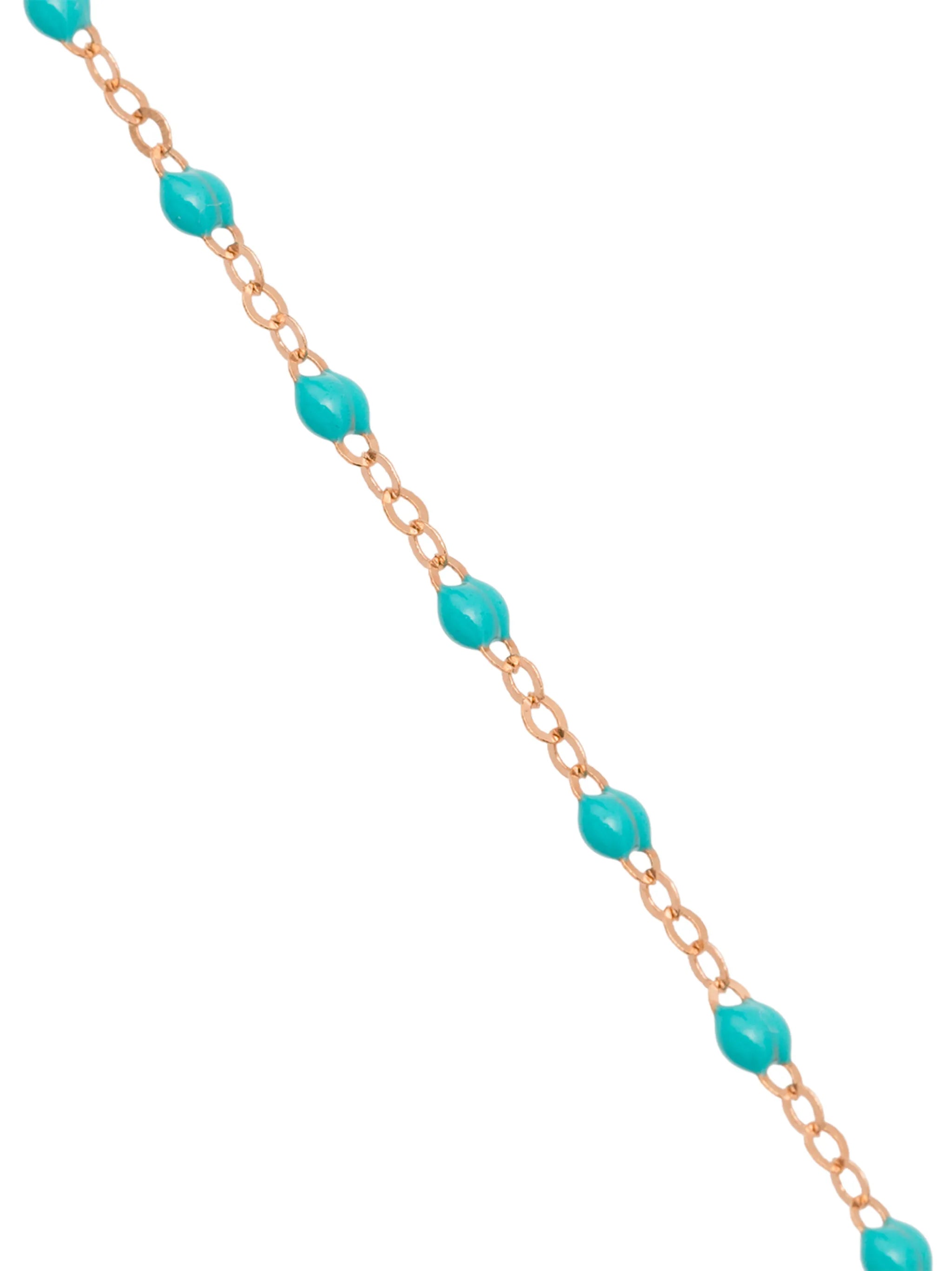 18kt rose gold turquoise beaded necklace