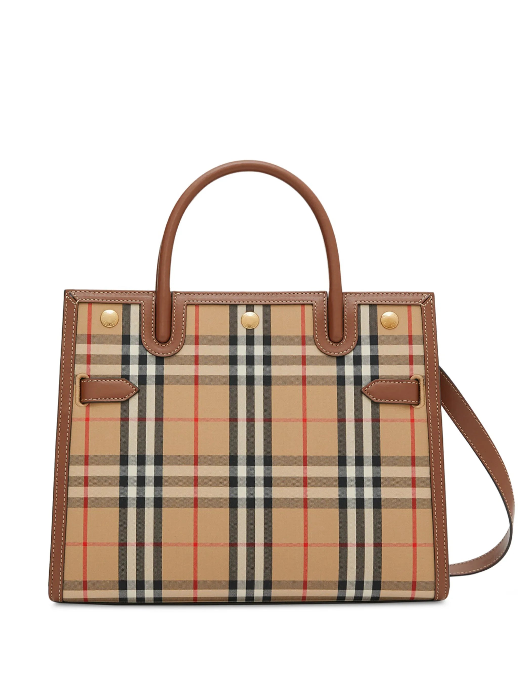 Title Vintage check tote bag