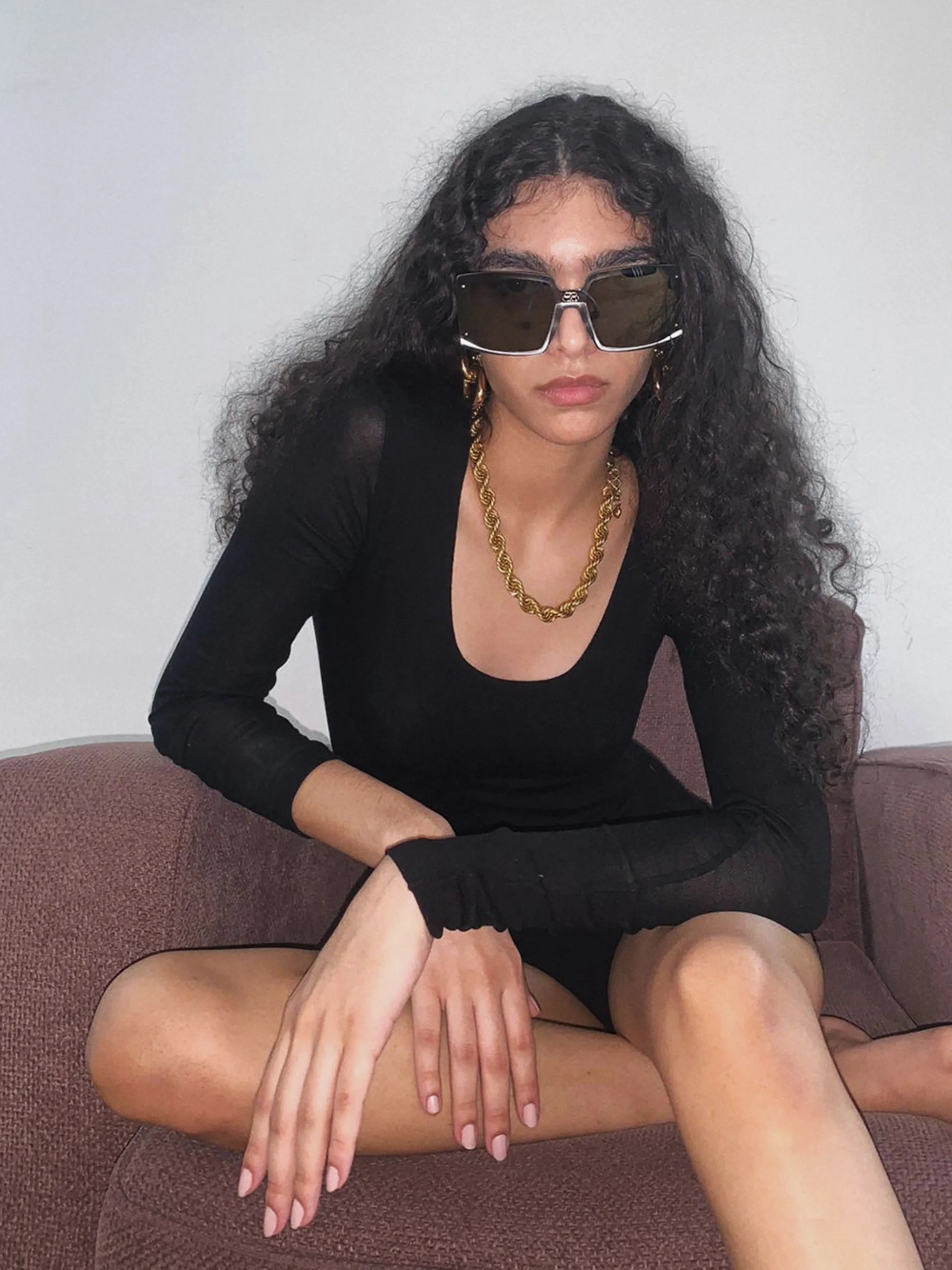 square-frame tinted sunglasses