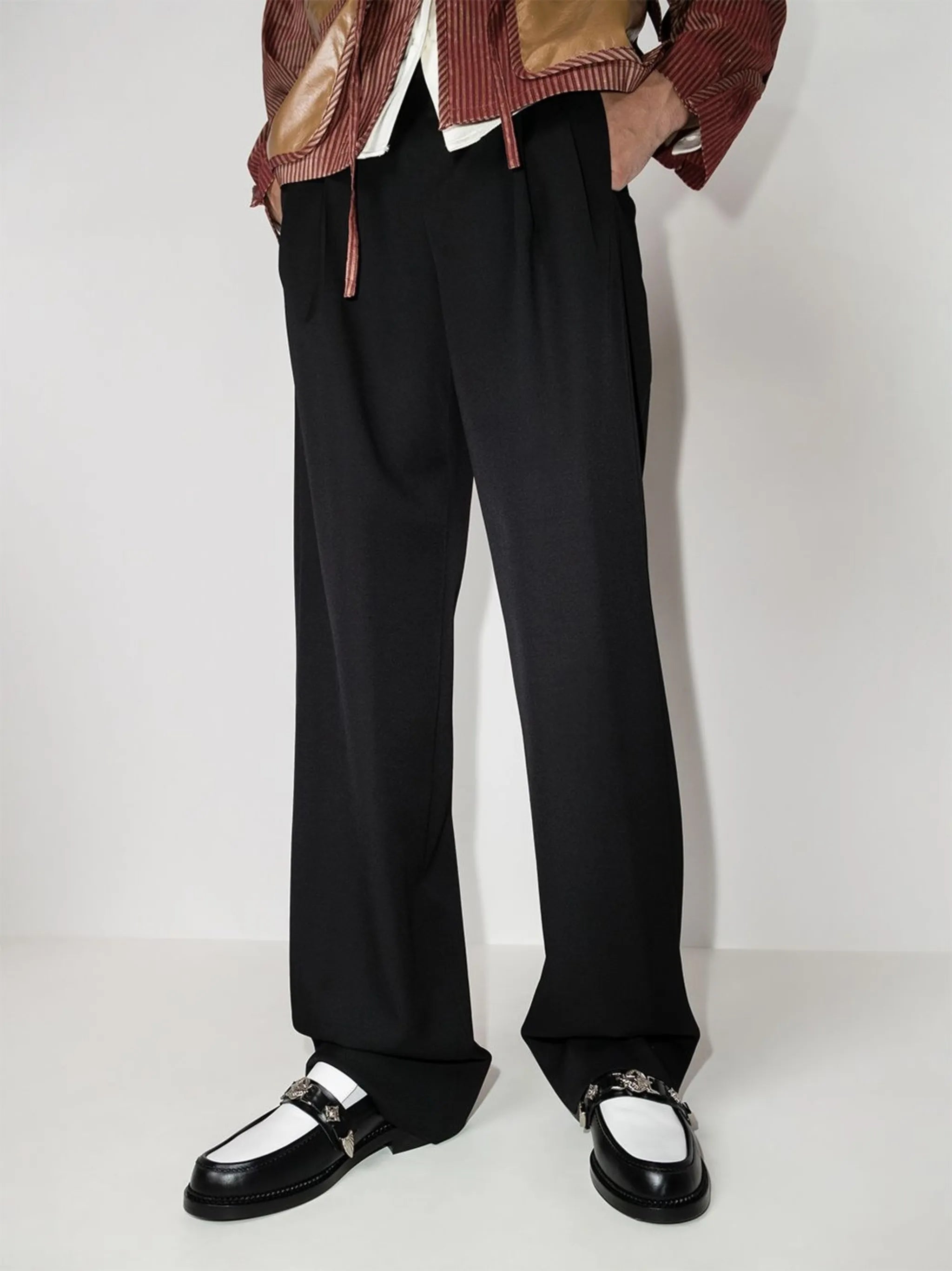 two-tone buckled loafers