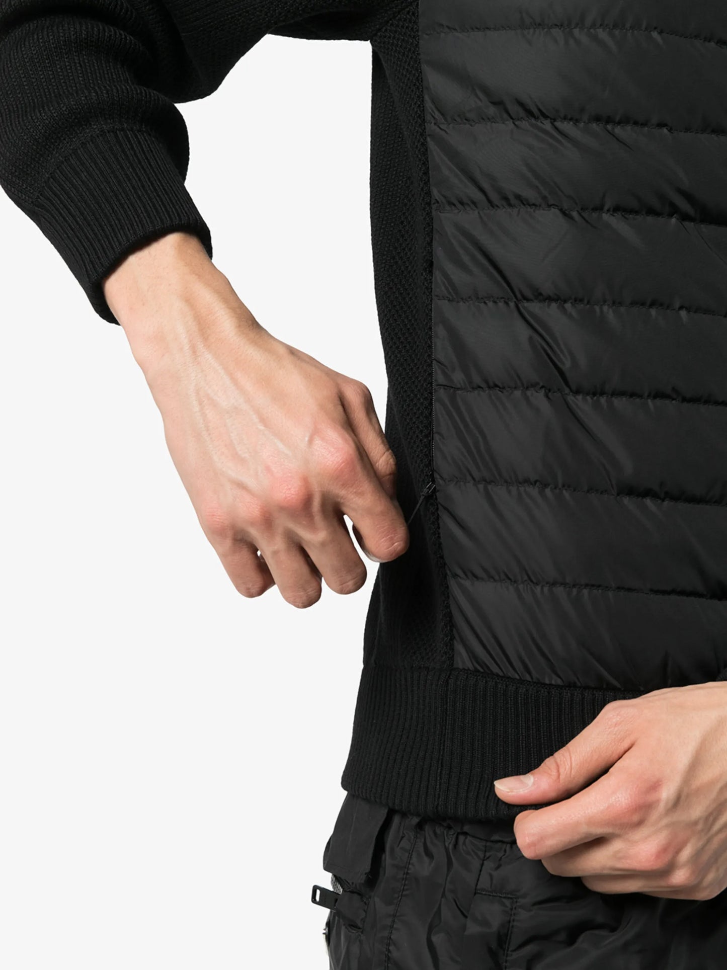 Hybridge wool-panelled padded jacket