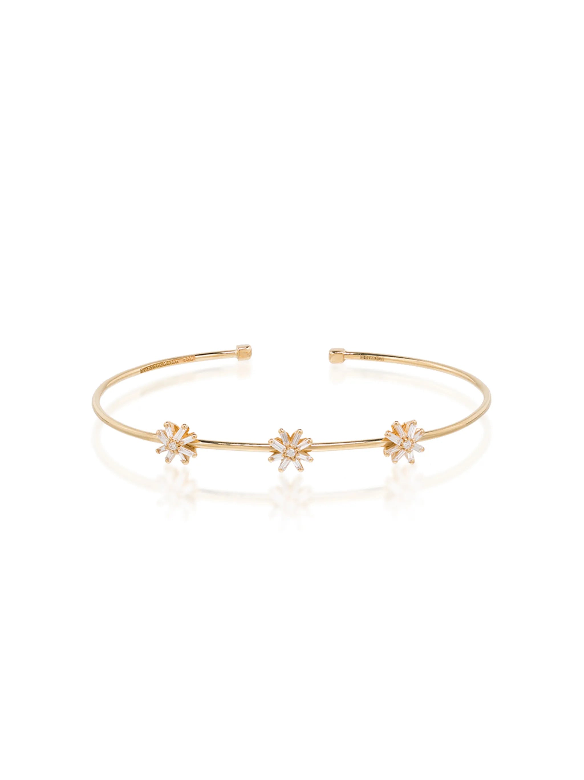 18kt yellow gold diamond flower bracelet