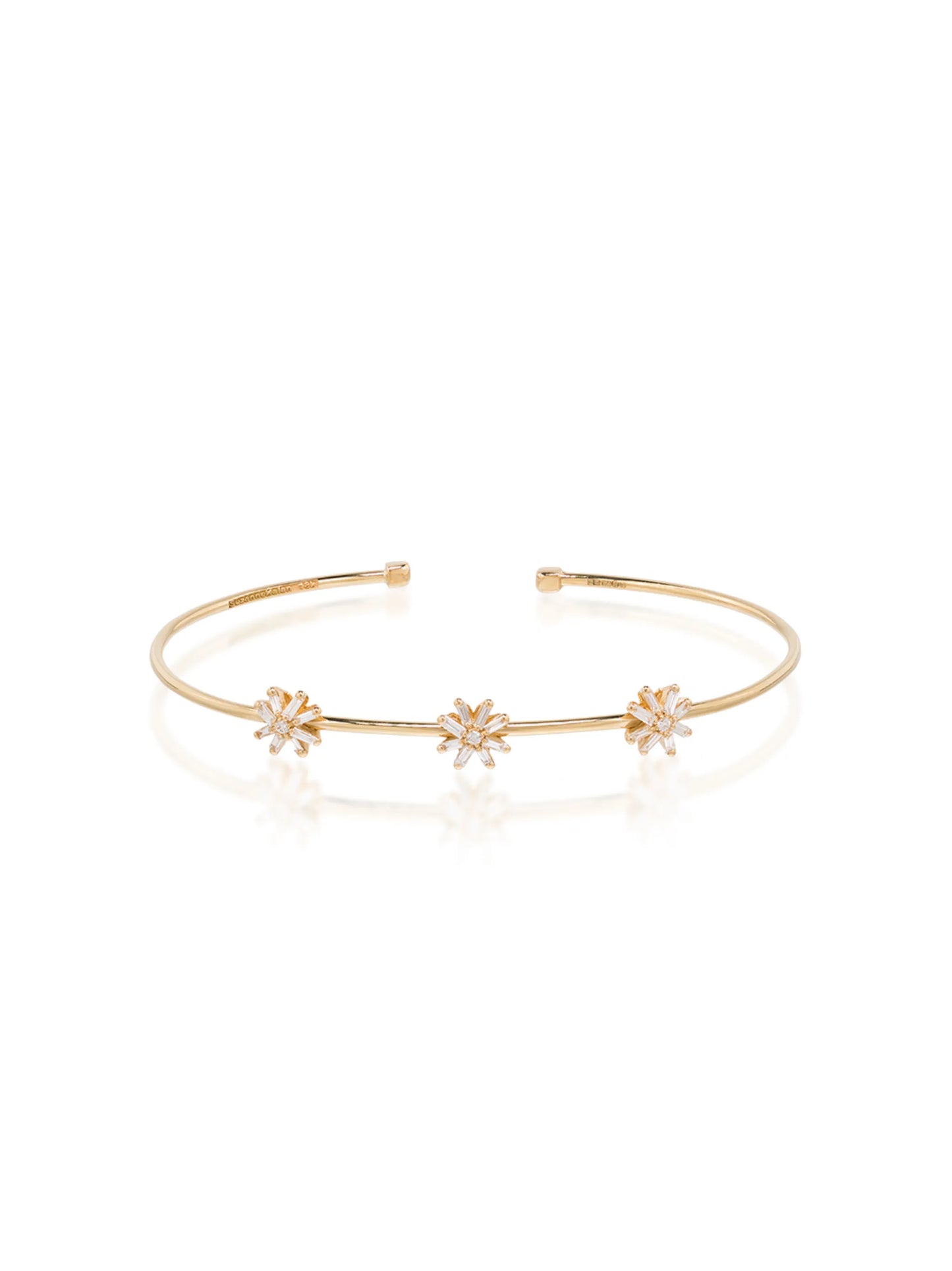 18kt yellow gold diamond flower bracelet