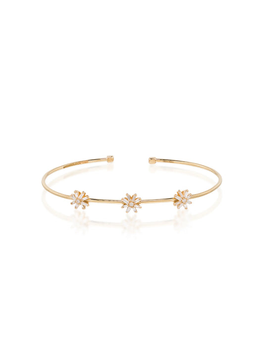 18kt yellow gold diamond flower bracelet
