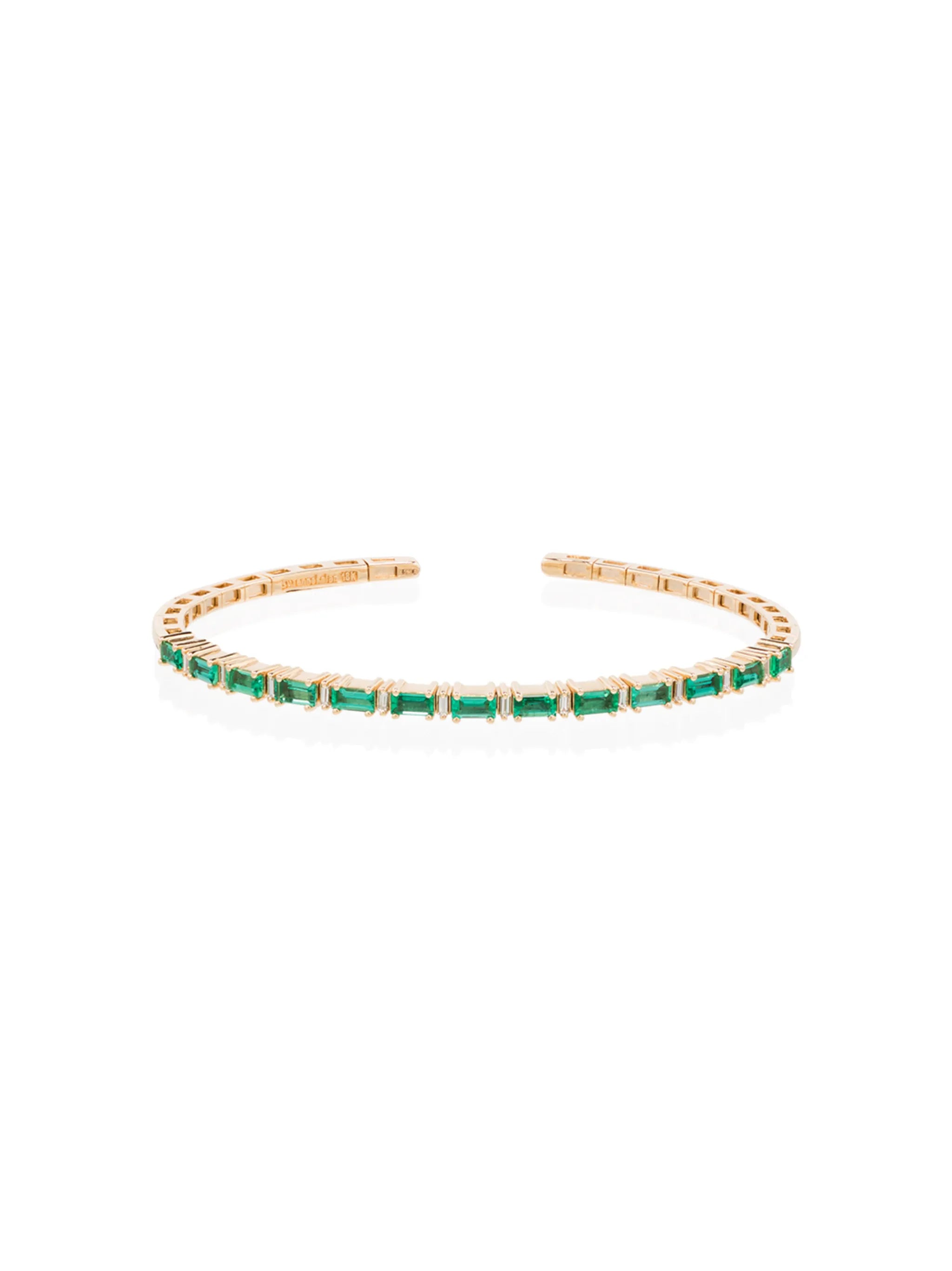 18kt yellow gold Fireworks emerald horizontal bracelet