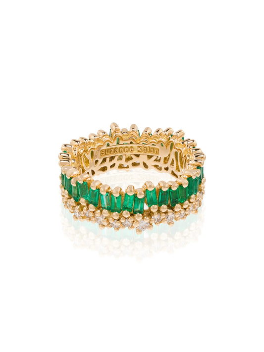 18kt yellow gold Short Stack emerald eternity band ring