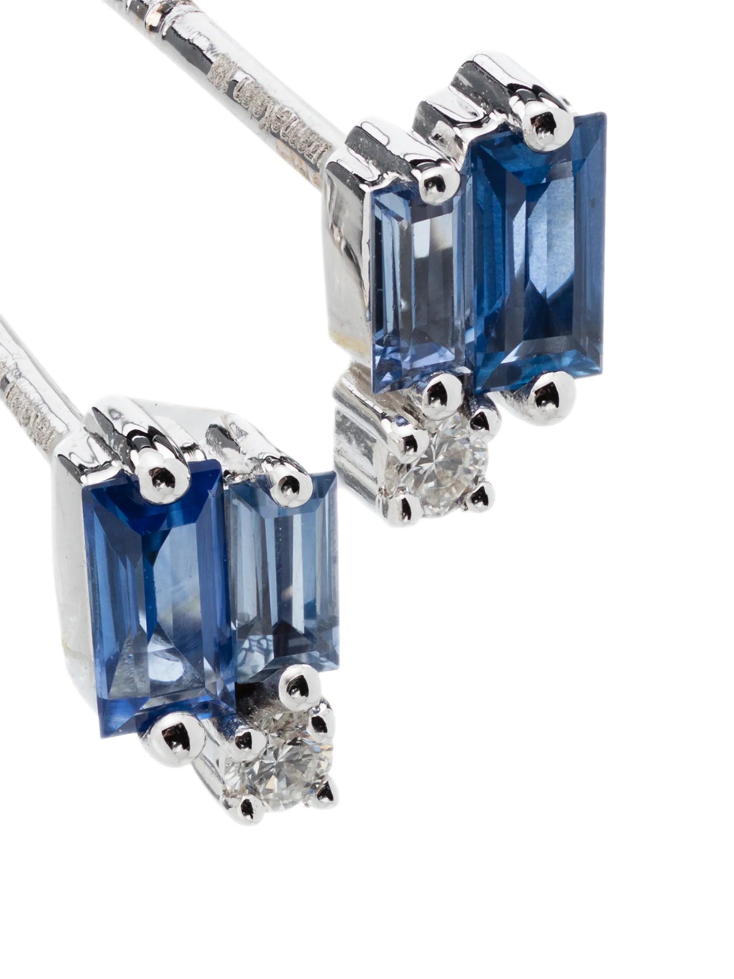 18kt white gold sapphire and diamond stud earrings