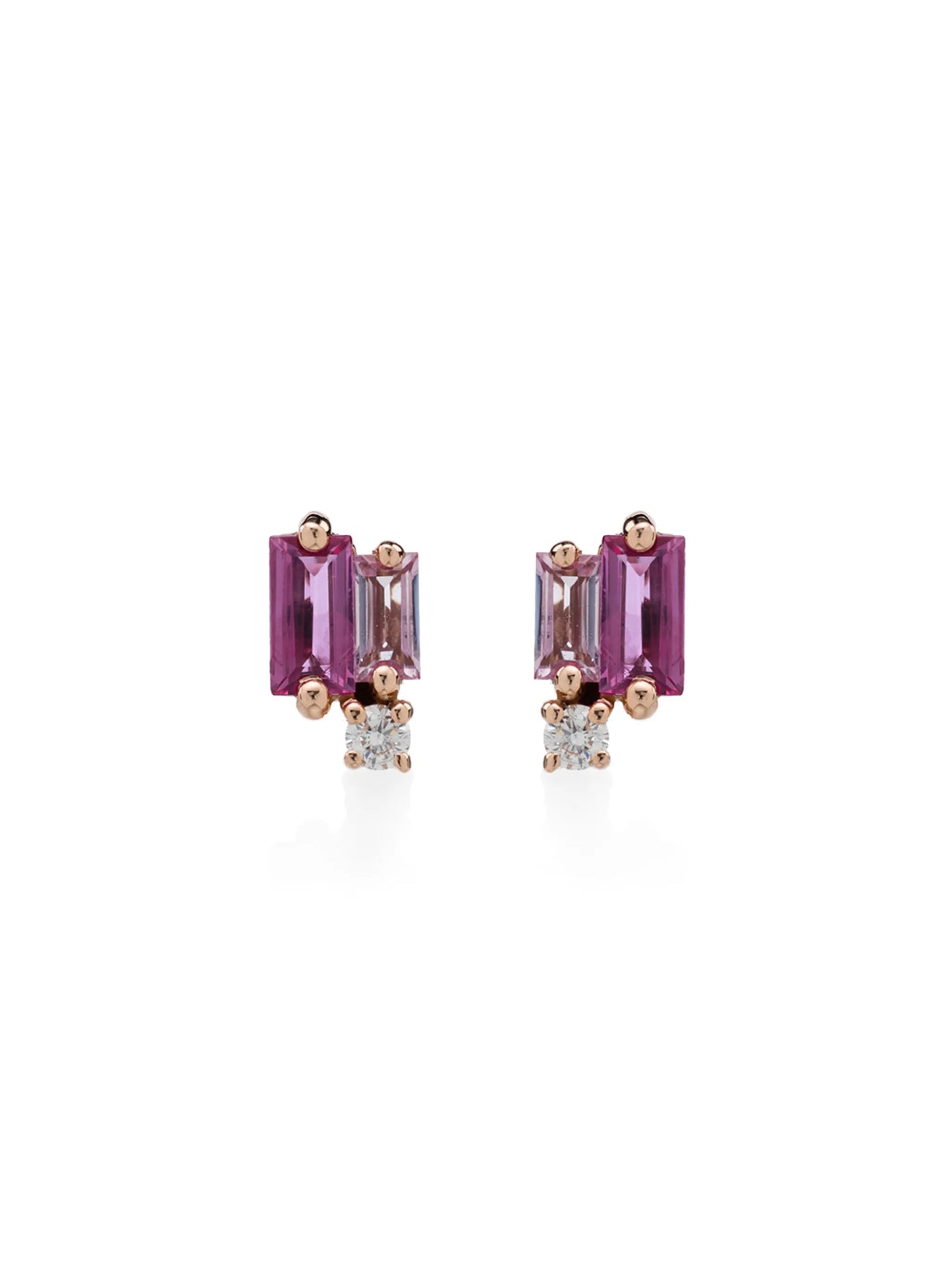 18kt gold sapphire diamond stud earrings