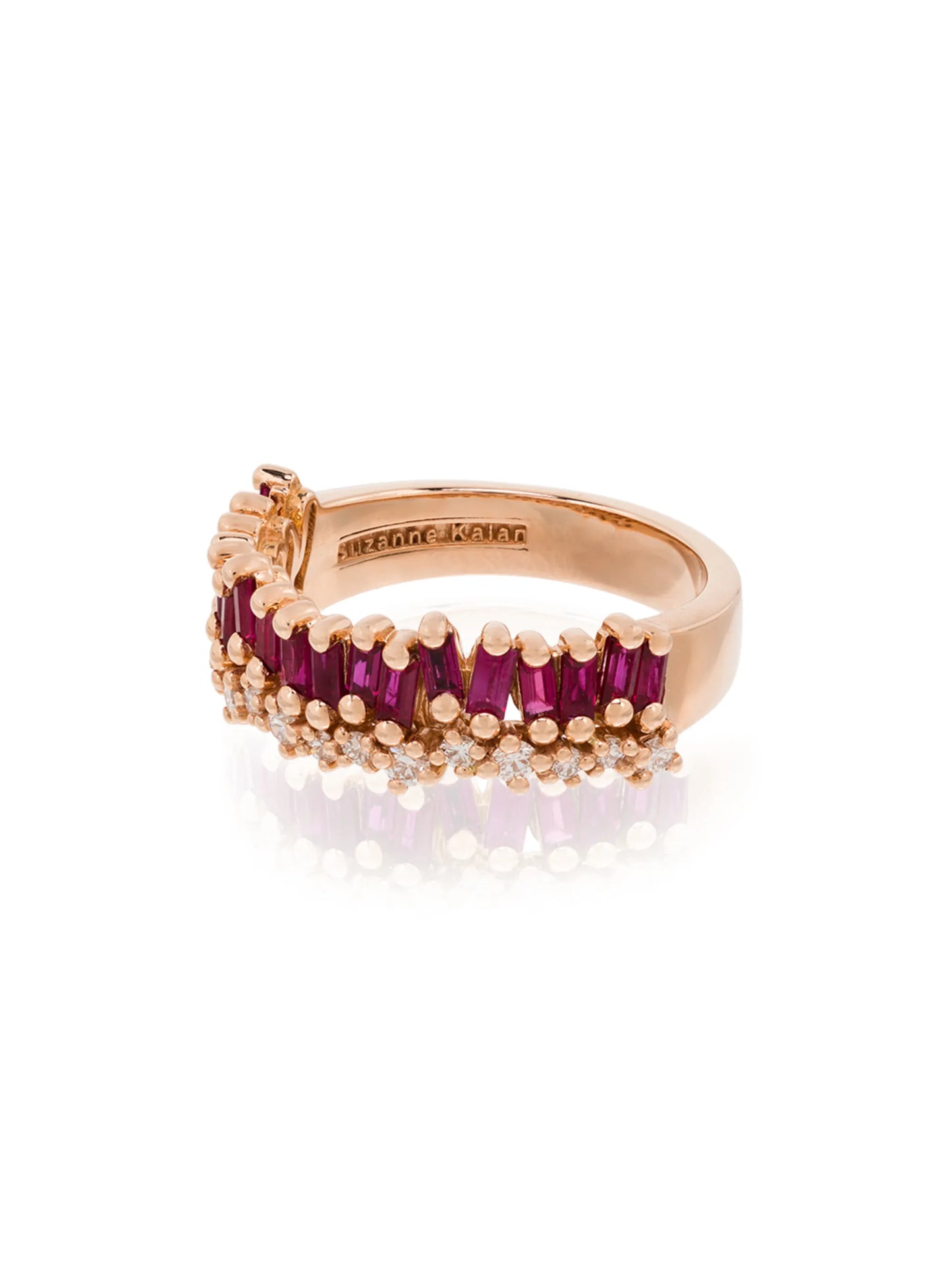 18kt rose gold Short Slack ruby half band ring