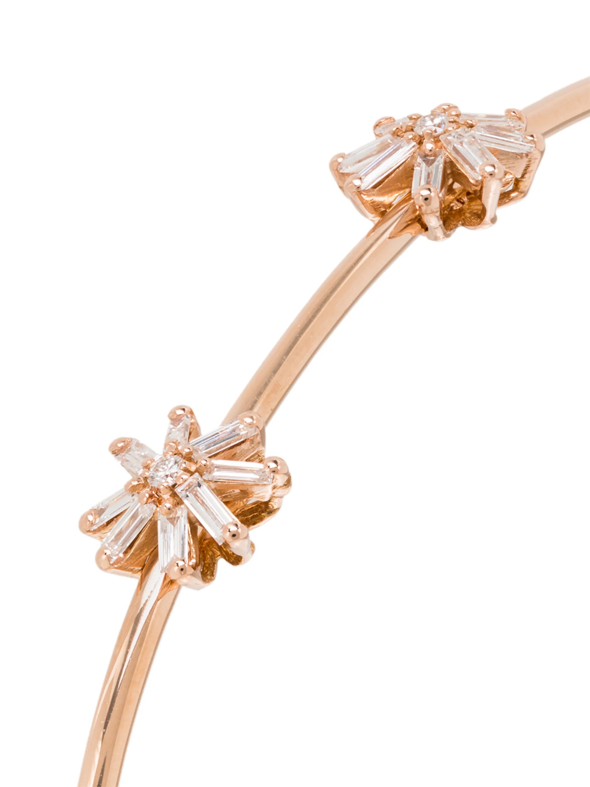 18kt rose gold diamond flower bracelet