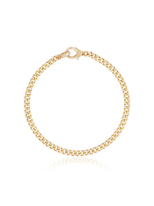 18kt yellow gold 7 inch baby pavé diamond bracelet