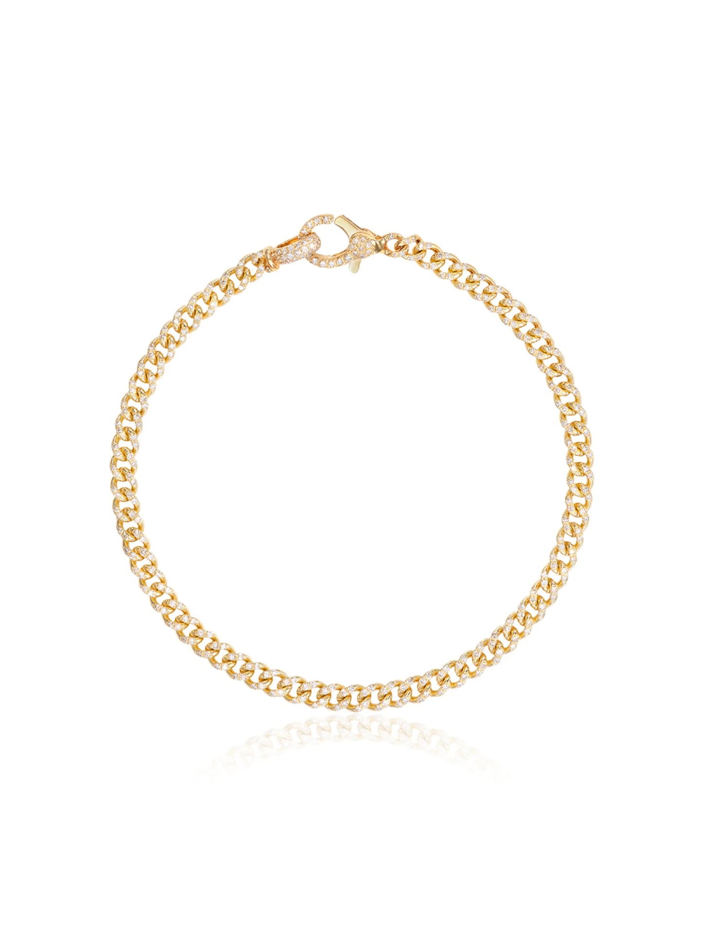 18kt yellow gold 7 inch baby pavé diamond bracelet
