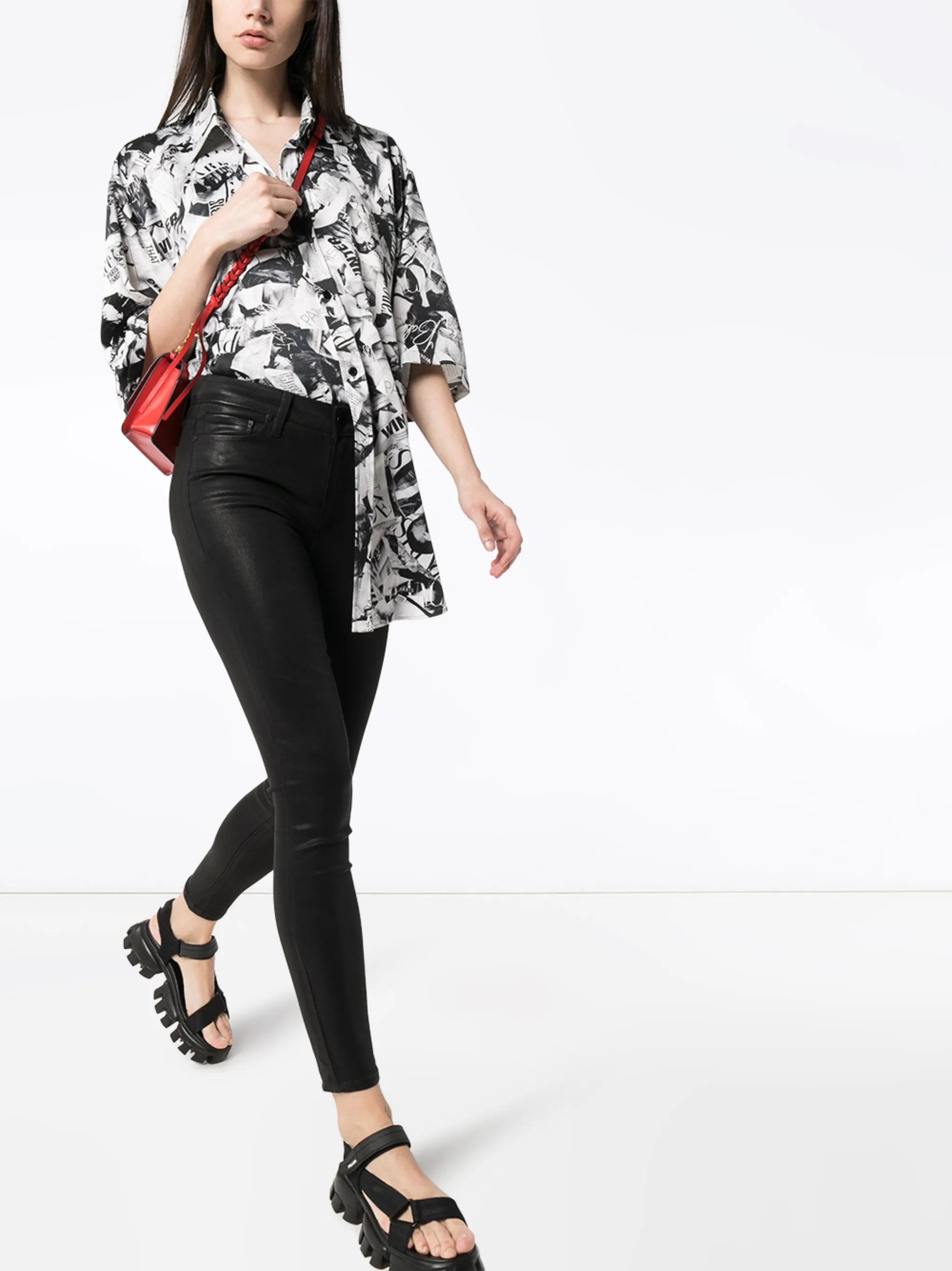 Hoxton coated skinny jeans