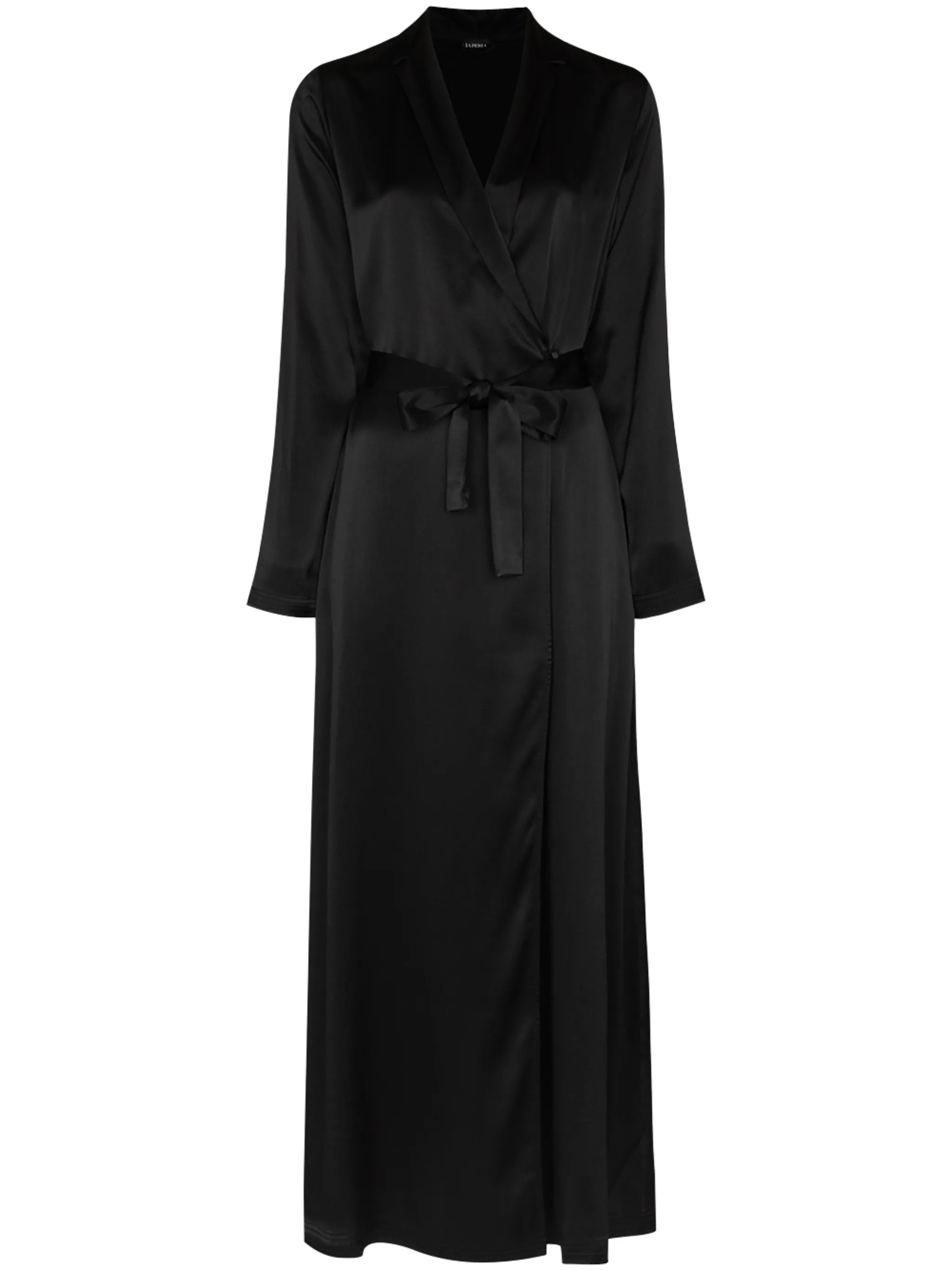 belted silk-satin robe