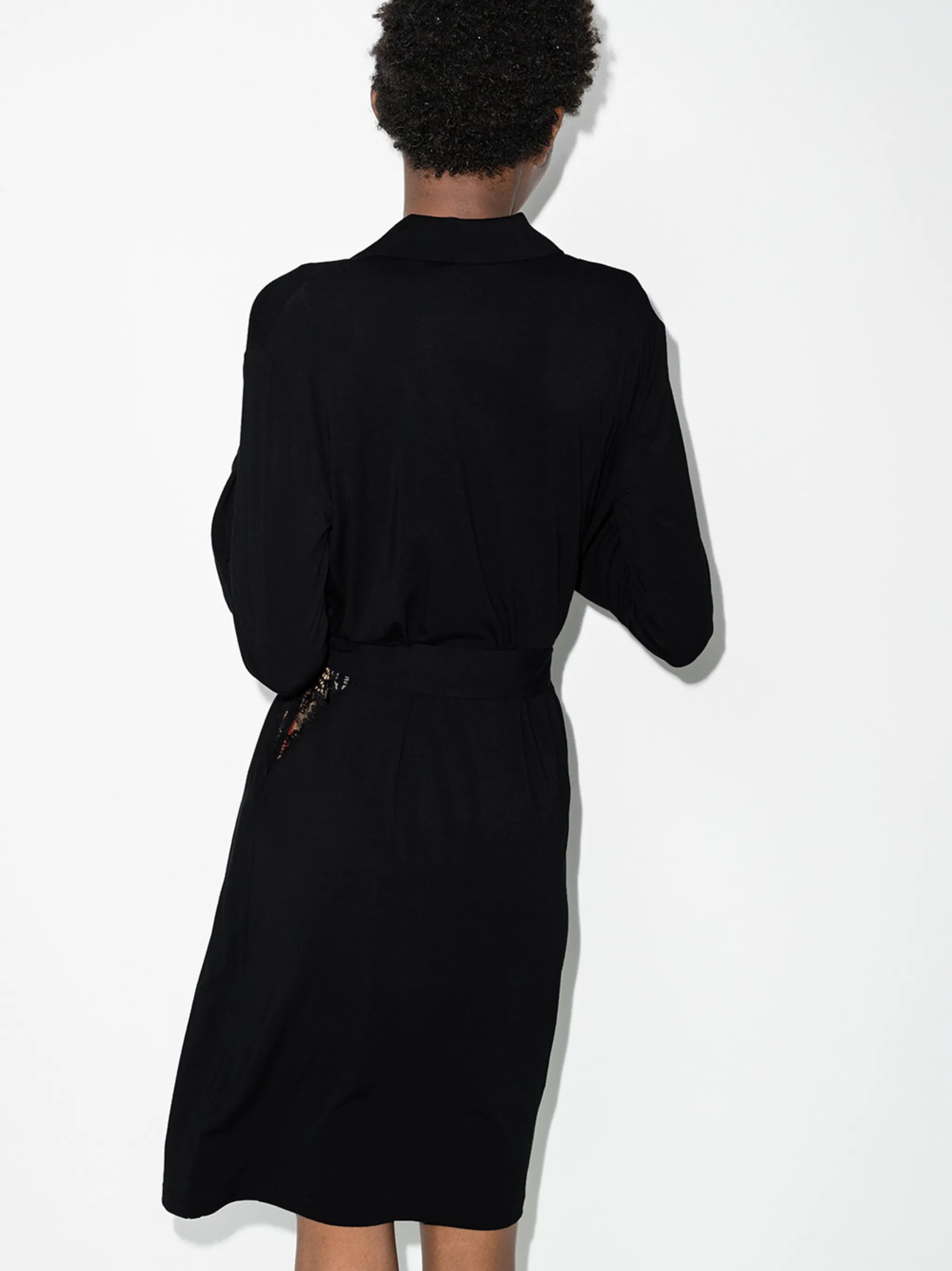 Layla lace-detail short robe