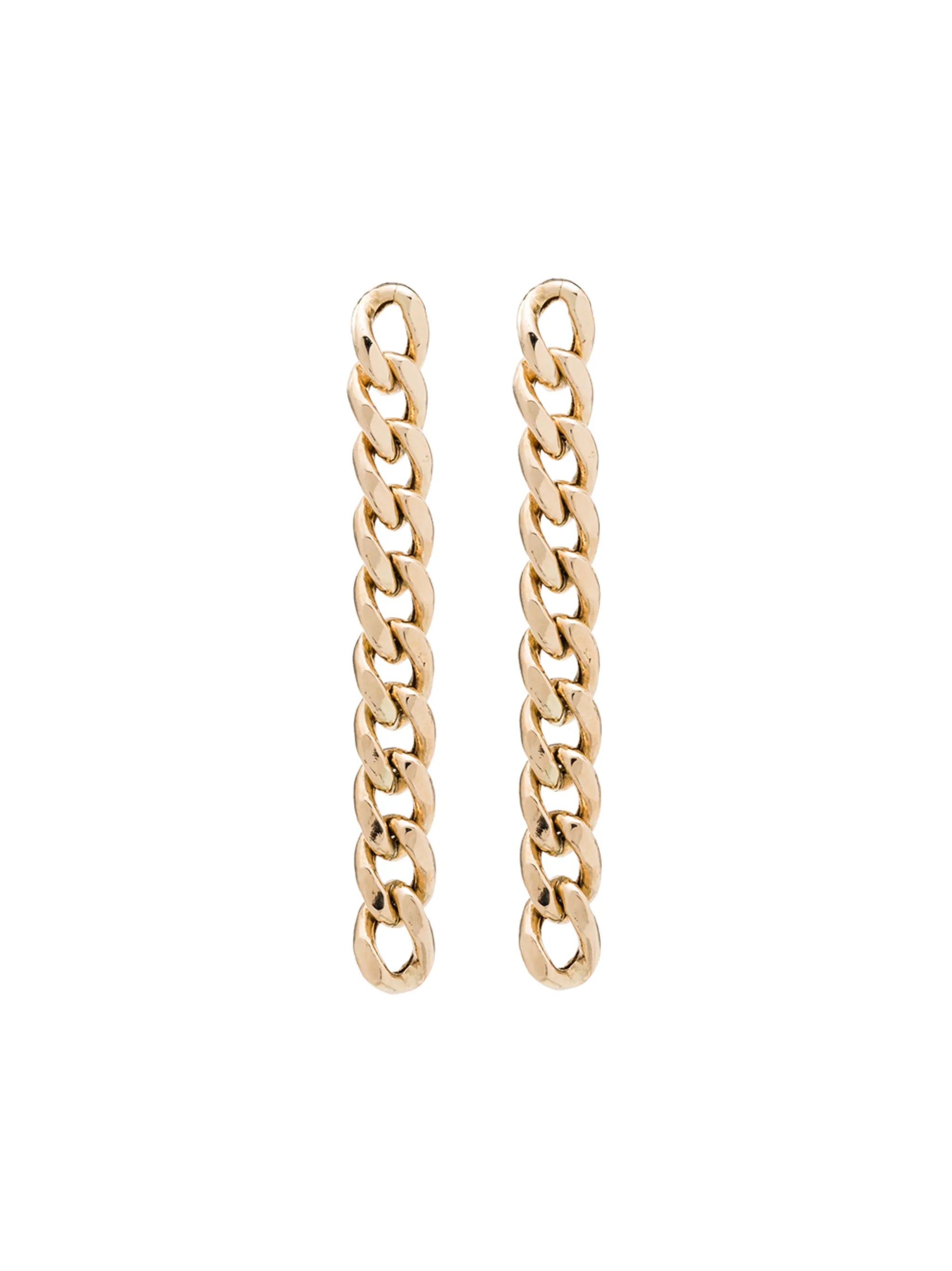 14kt gold chain drop earrings