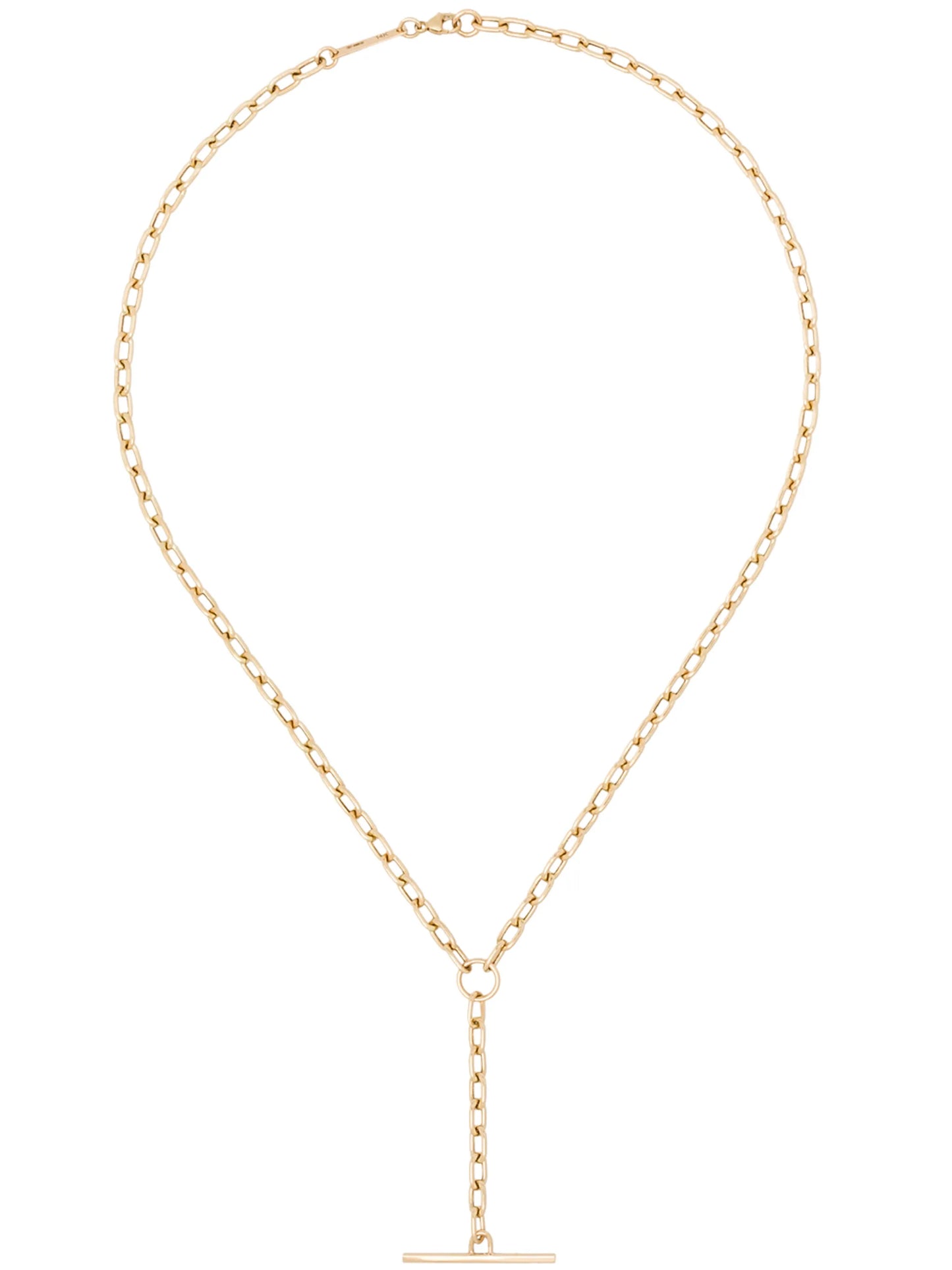 14kt gold link bar necklace