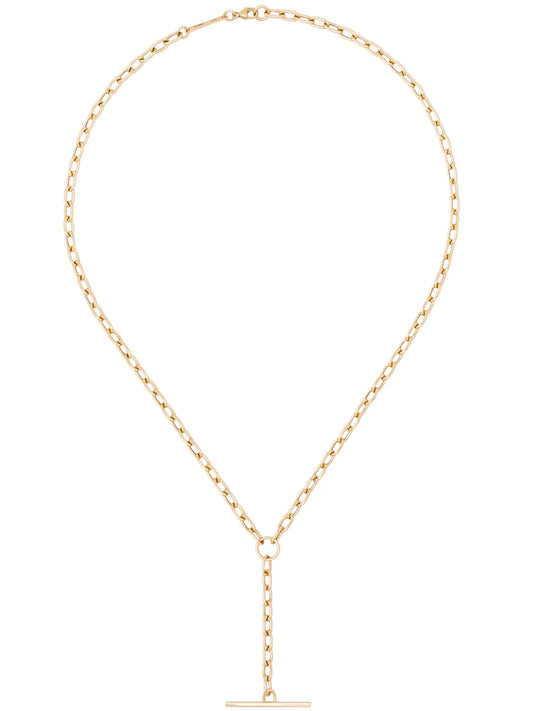 14kt gold link bar necklace
